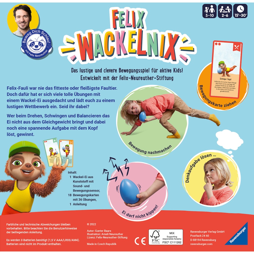 Ravensburger Spiel »Felix Wackelnix«, Made in Europe, FSC® - schützt Wald - weltweit