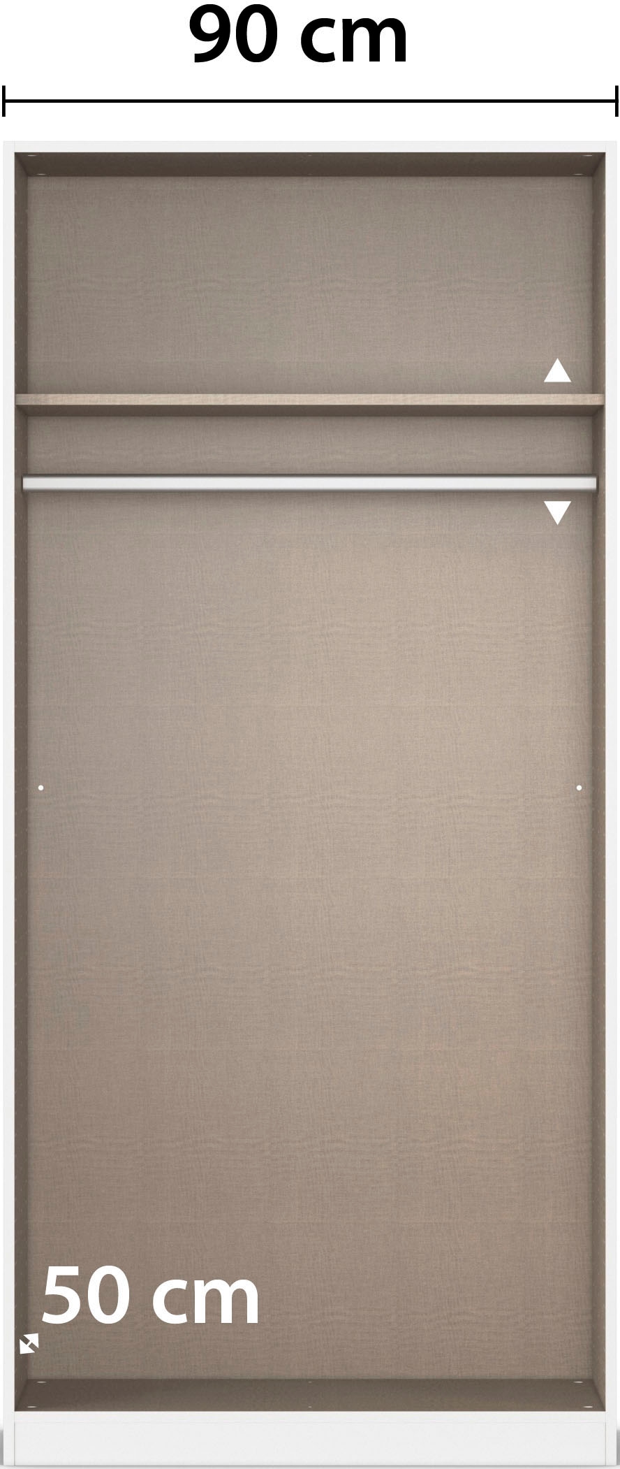 rauch Kleiderschrank »Drehtürenschrank Schrank Garderobe Ankleide Schlafzimmer LAGOA« 3 verschiedene Ausstattungen BASIC/CLASSIC/PREMIUM (inkl. SOFT-CLOSE),  moderne Kantengriffe aus Metall, optional mit Aufsatz MADE IN GERMANY