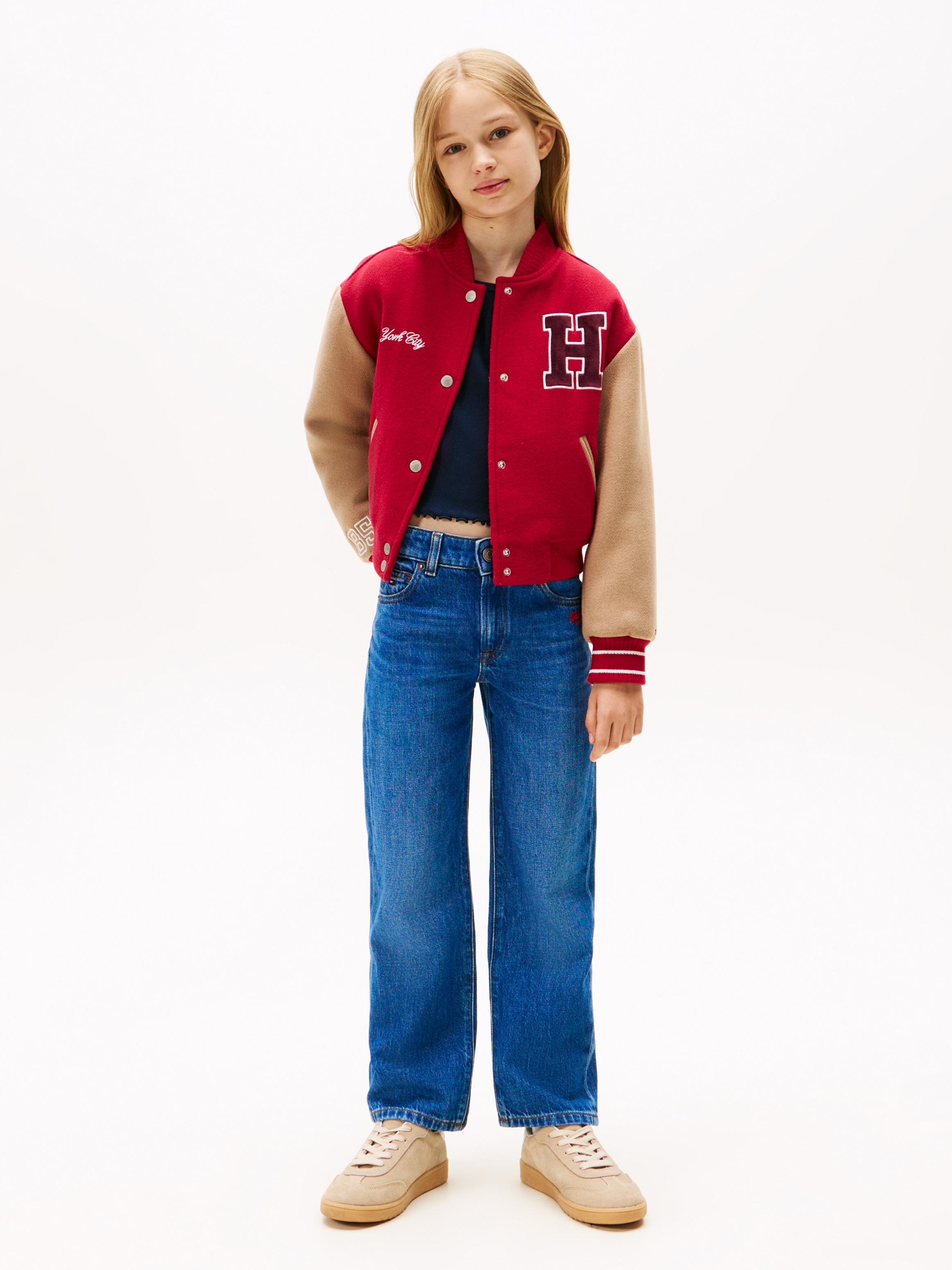 Tommy Hilfiger Straight-Jeans »GIRLFRIEND DARK WASH«, Kinder bis 16 Jahre
