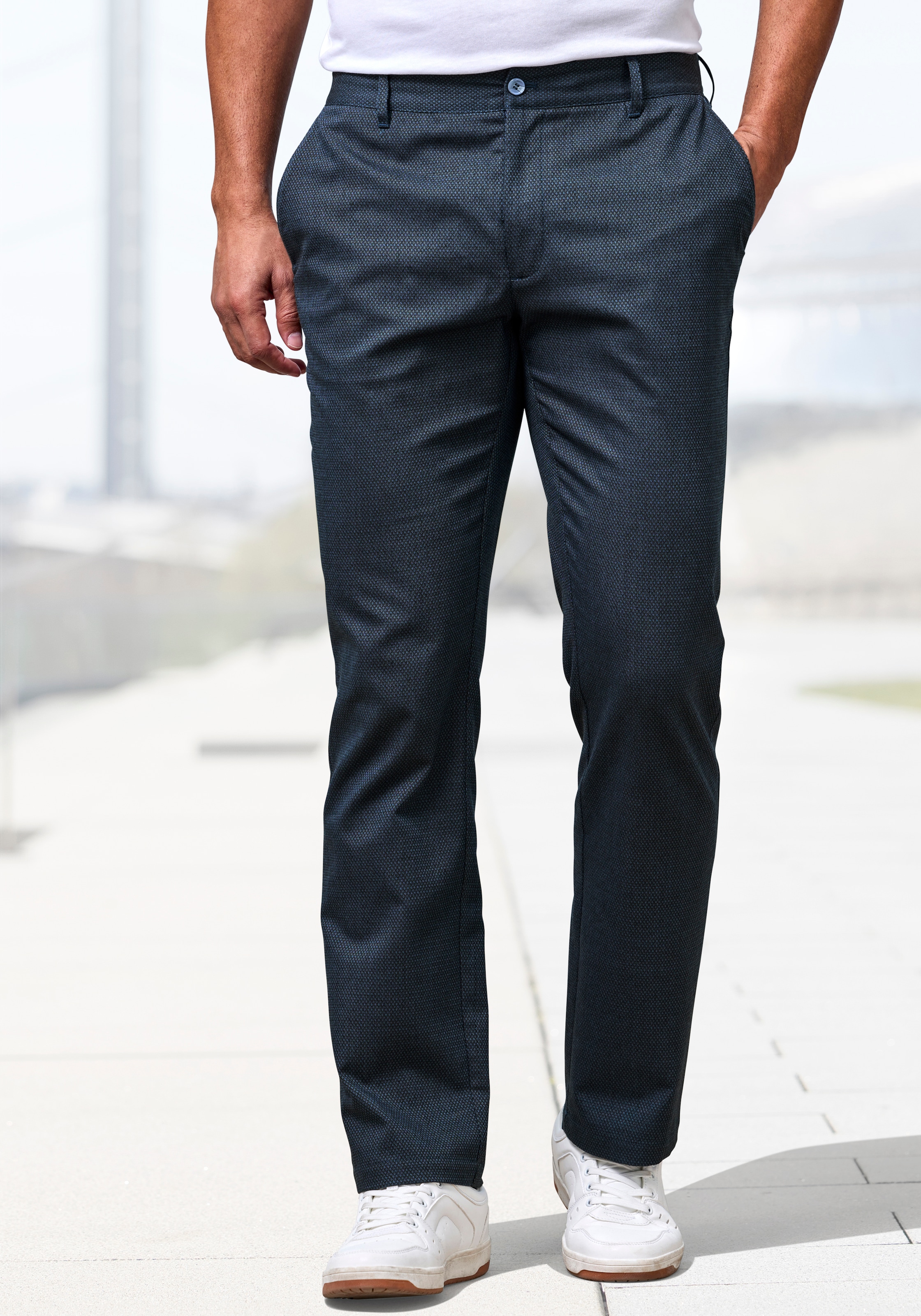H.I.S Stoffhose »aus leicht elastischer Baumwollmix-Qualität«  bequeme Hose aus leicht elastischer Struktur-Qualität