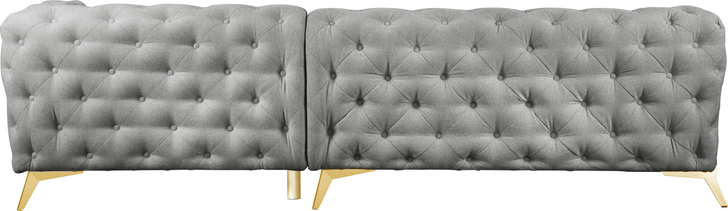 Leonique Chesterfield-Sofa »Amaury L-Form«, moderne Chersterfield-Optik, Breite 262 cm, Fußfarbe wählbar