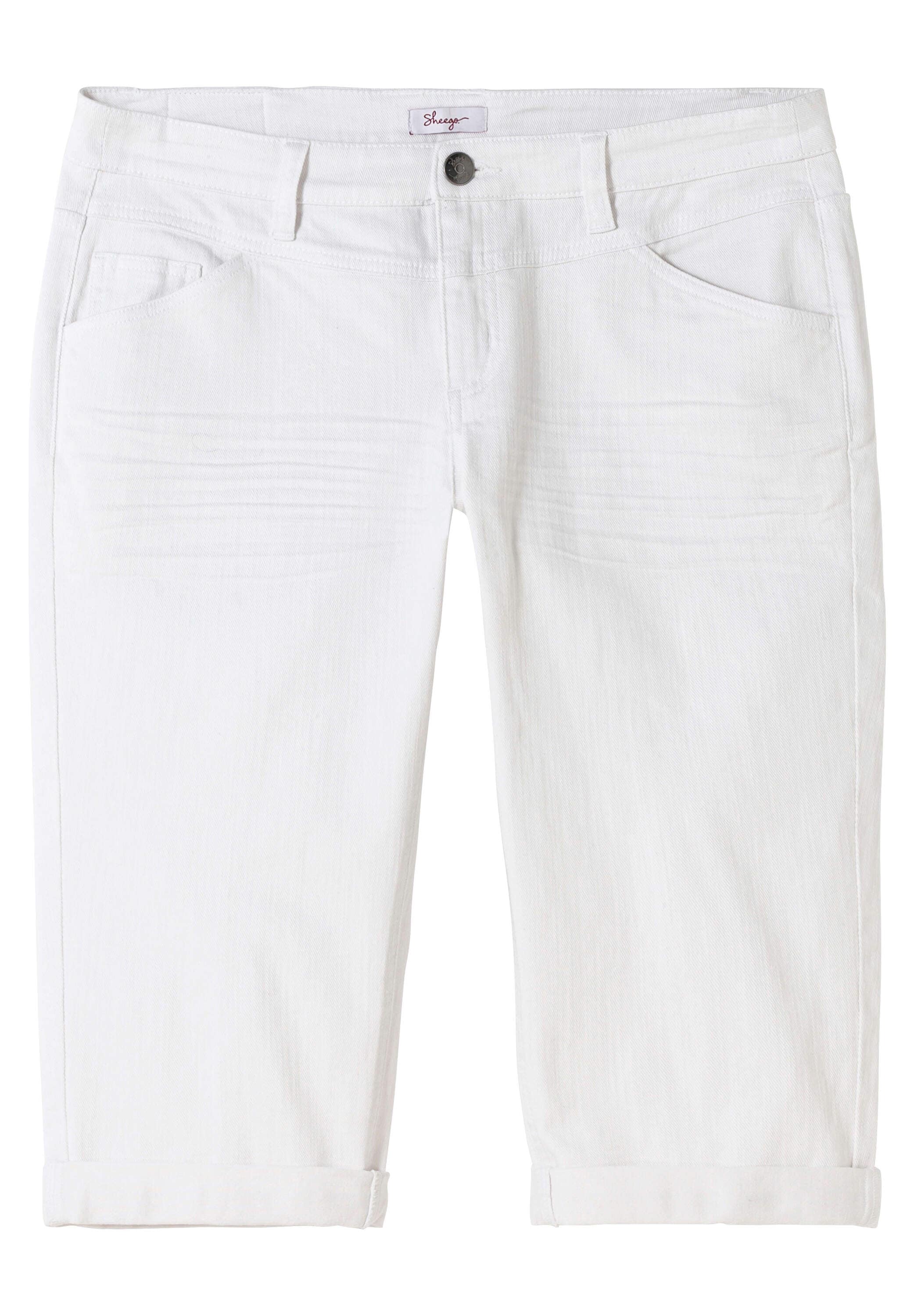 Sheego 5-Pocket-Jeans »3/4-Jeans Caprijeans mit Used-Effekten« "Die Schmale" mit Used-Effekten