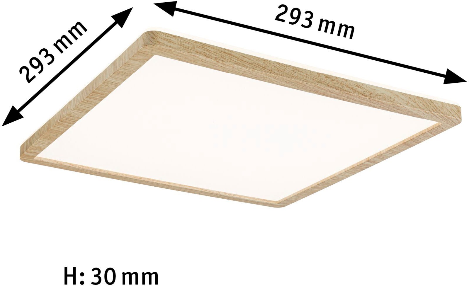 Paulmann LED Panel »Atria Shine 16W 3000K 293x293 Eiche Kunststoff IP44«, 1 flammig, Hintergrundbeleuchtung
