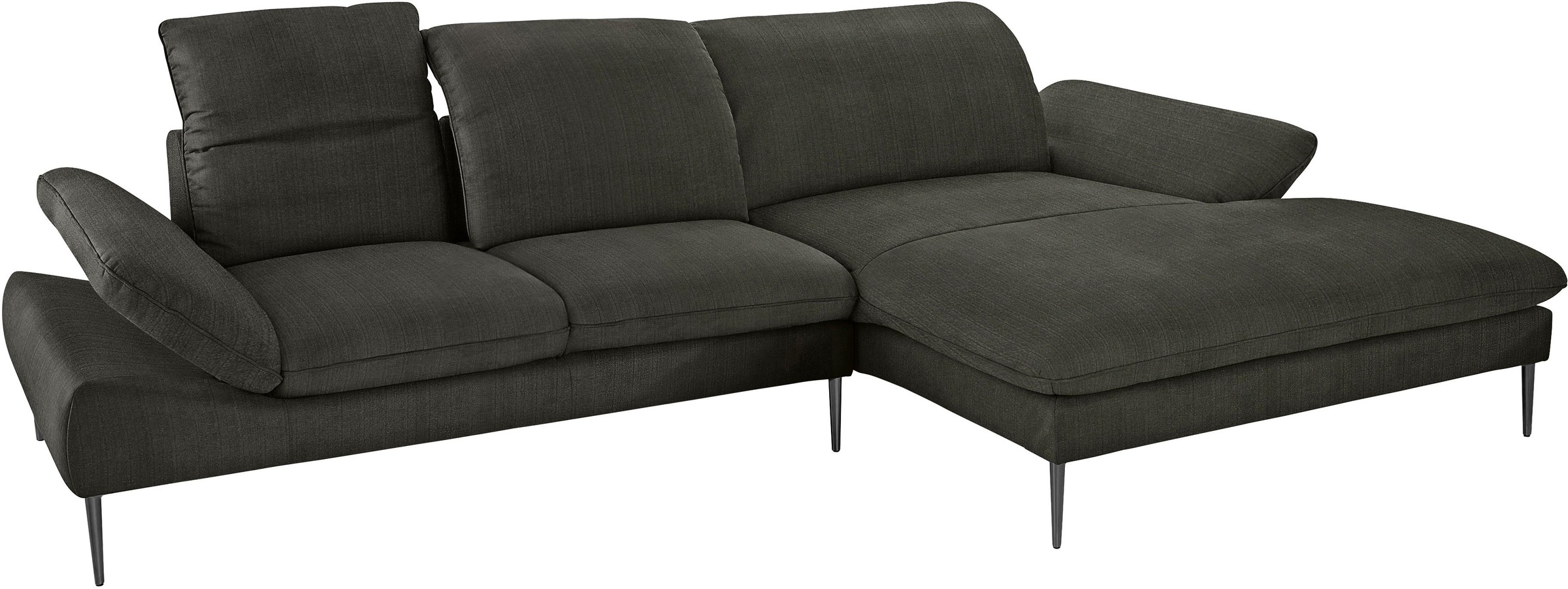 W.SCHILLIG Ecksofa »enjoy&MORE, Designsofa, bequem, zeitlos und elegant, L-Form« Sitztiefenverstellung, Füße schwarz pulverbeschichtet, Breite 340 cm