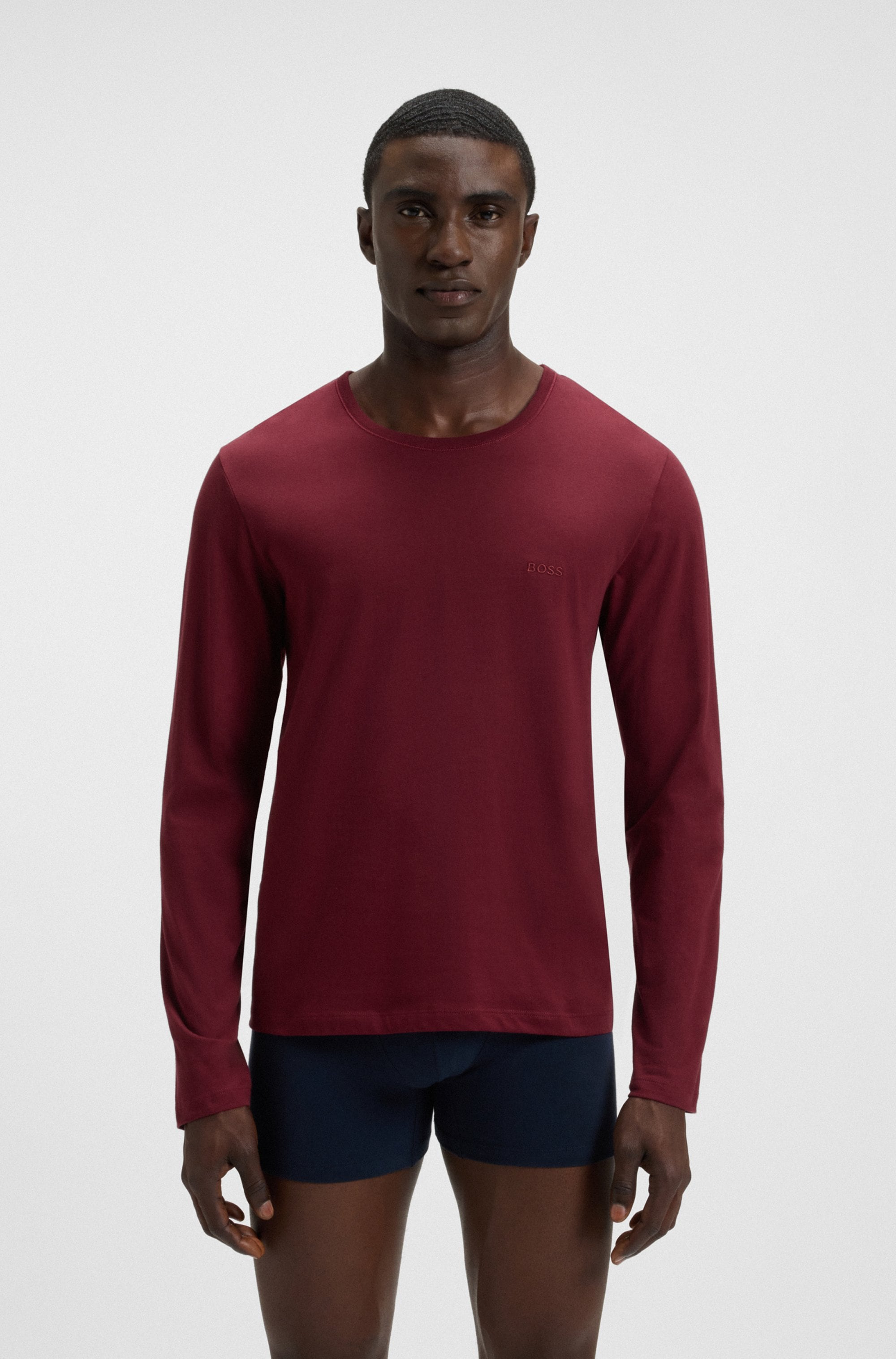 BOSS Langarmshirt »longsleeve-Shirt R-Neck Classic COTTON 3pcs/pack«, (3 tlg.), mit BOSS Logo-Schriftzug