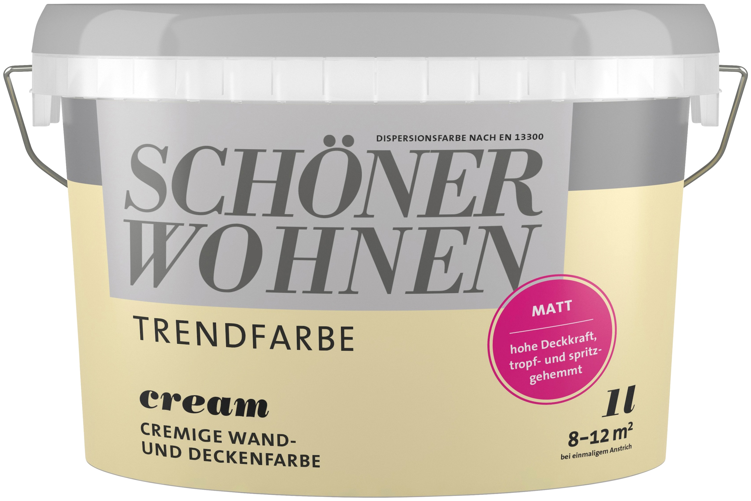 SCHÖNER WOHNEN FARBE Wand- und Deckenfarbe »TRENDFARBE«, 1 Liter, Cream, hochdeckende...