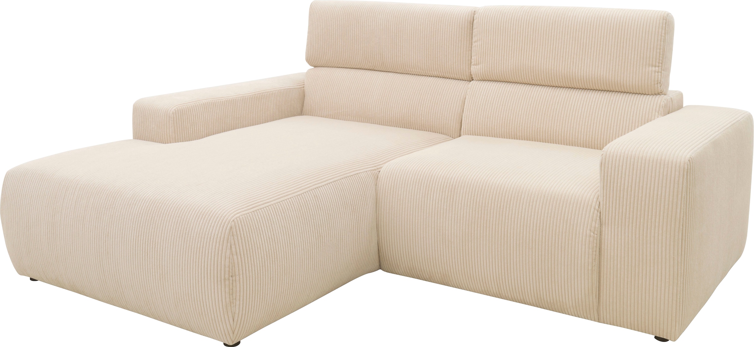 DOMO collection Ecksofa »Brandon B/T/H: 214/100/80 cm, L-Form«, Cord, creme