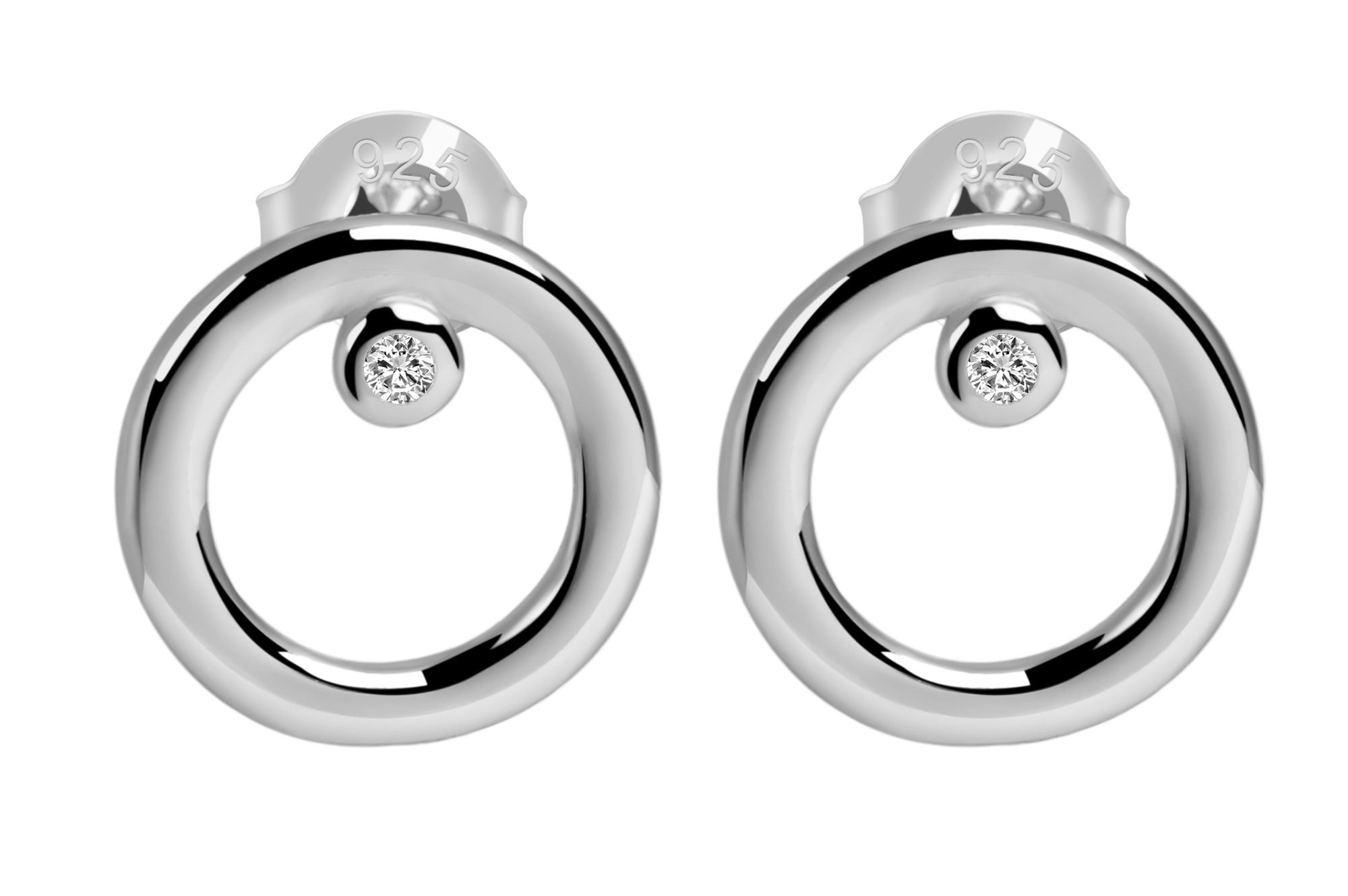 Adelia´s Paar Ohrstecker »Damen Ohrringe ¿ Ohrstecker aus 925 Silber mit Zirkonia«