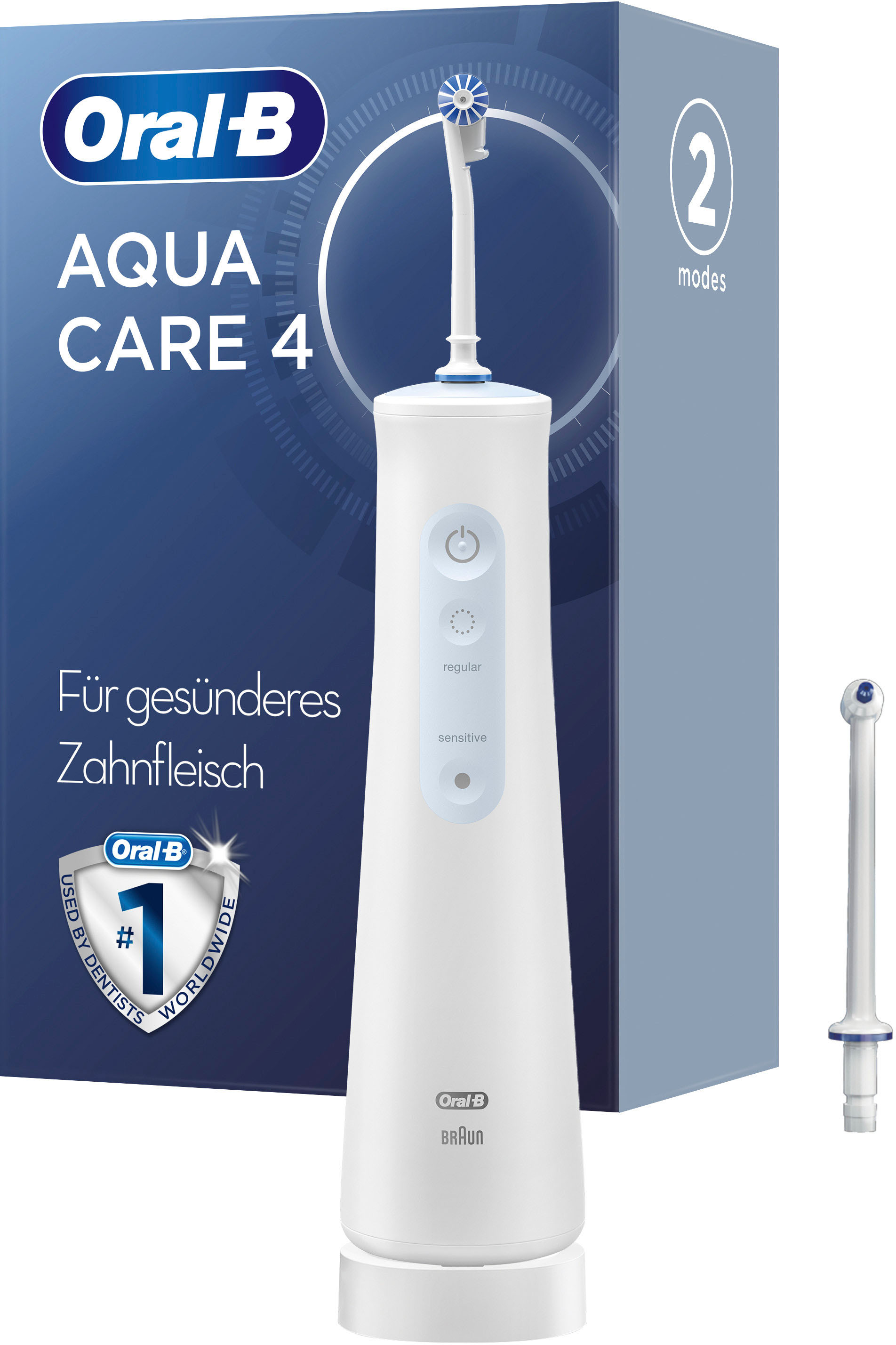 Munddusche »AquaCare 4«, 2 St. Aufsätze}, Kabellose mit Oxyjet-Technologie