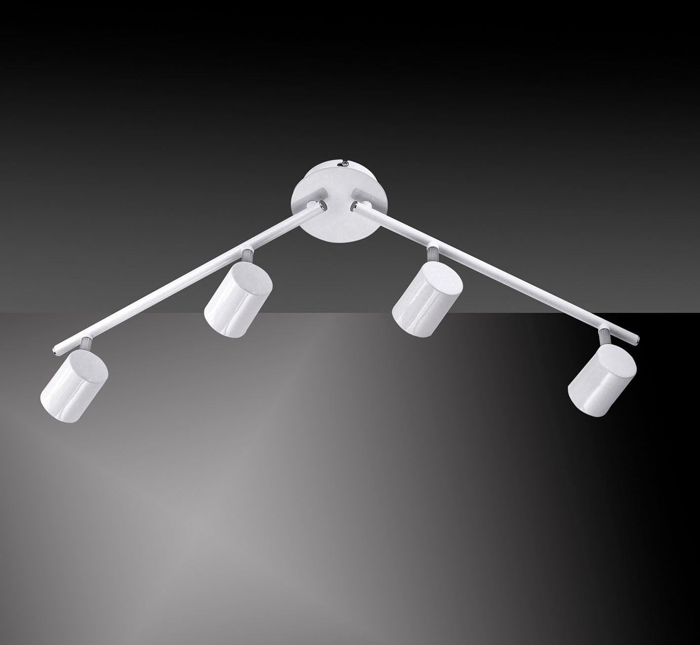 my home LED Deckenleuchte »Maci«, 4 flammig, Leuchtmittel GU10 | Leuchtmittel wechselbar, schlichtes Design, warmweißes LED-Licht, dreh- und schwenkbare Spots
