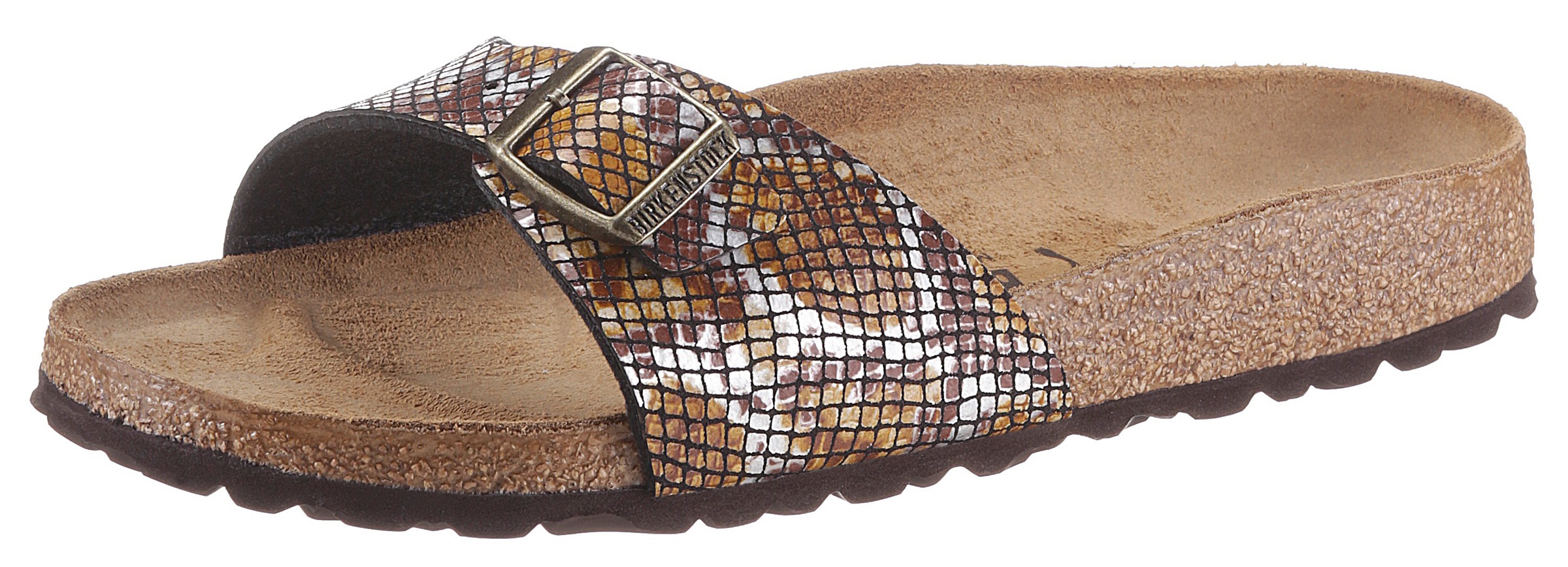 Birkenstock Pantolette »MADRID PYTHON«, mit verstellbarer Schnalle, schmale Schuhweite