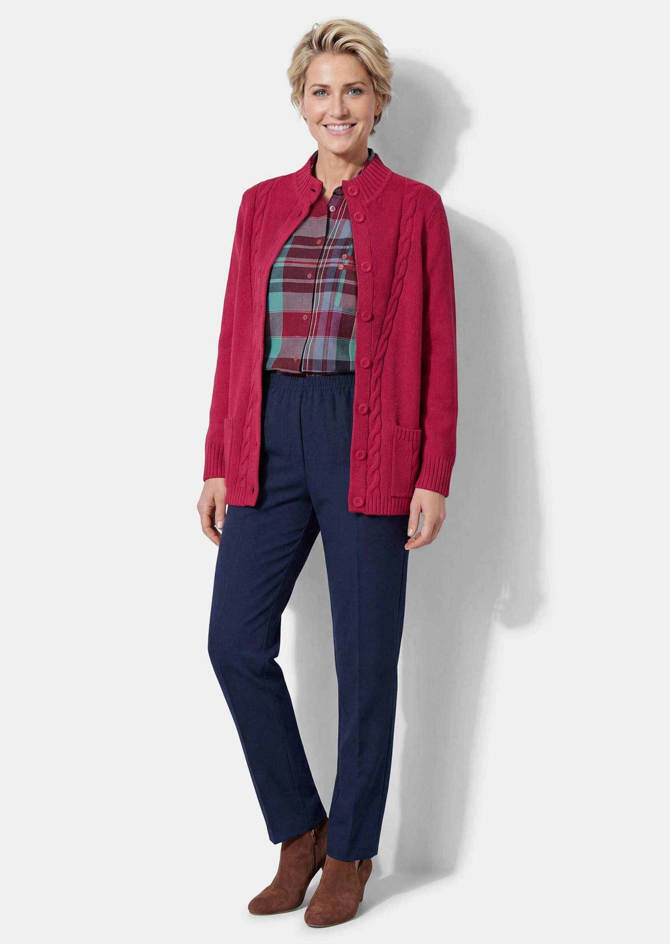 GOLDNER Strickjacke »Cardigan mit Zopfmuster« Zopfmuster im Vorderteilund aufgesetzte Taschen