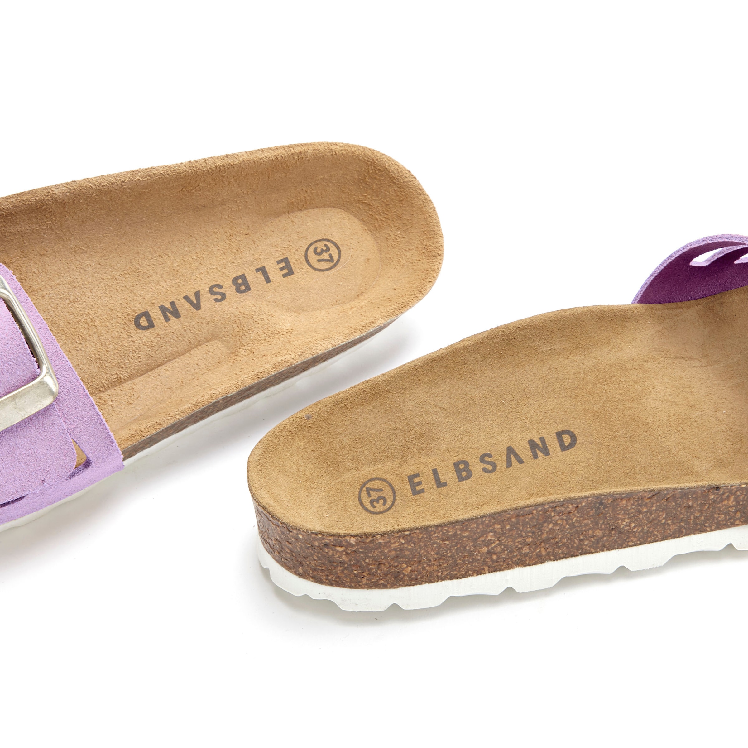 Elbsand Pantolette »Sandale«, Mule, offener Schuh aus Leder mit weichem Komfortkorkfußbett