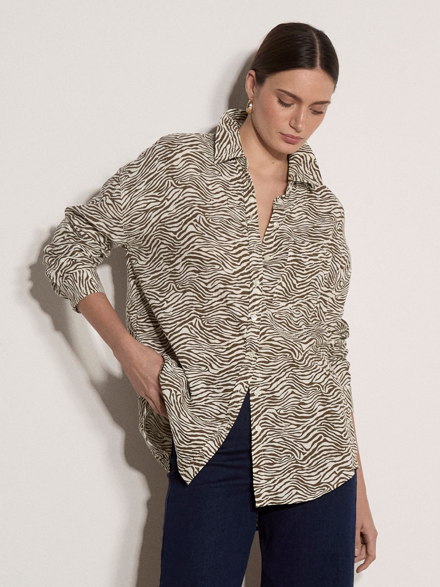 Apricot Hemdbluse »Bluse« mit Zebra-Print
