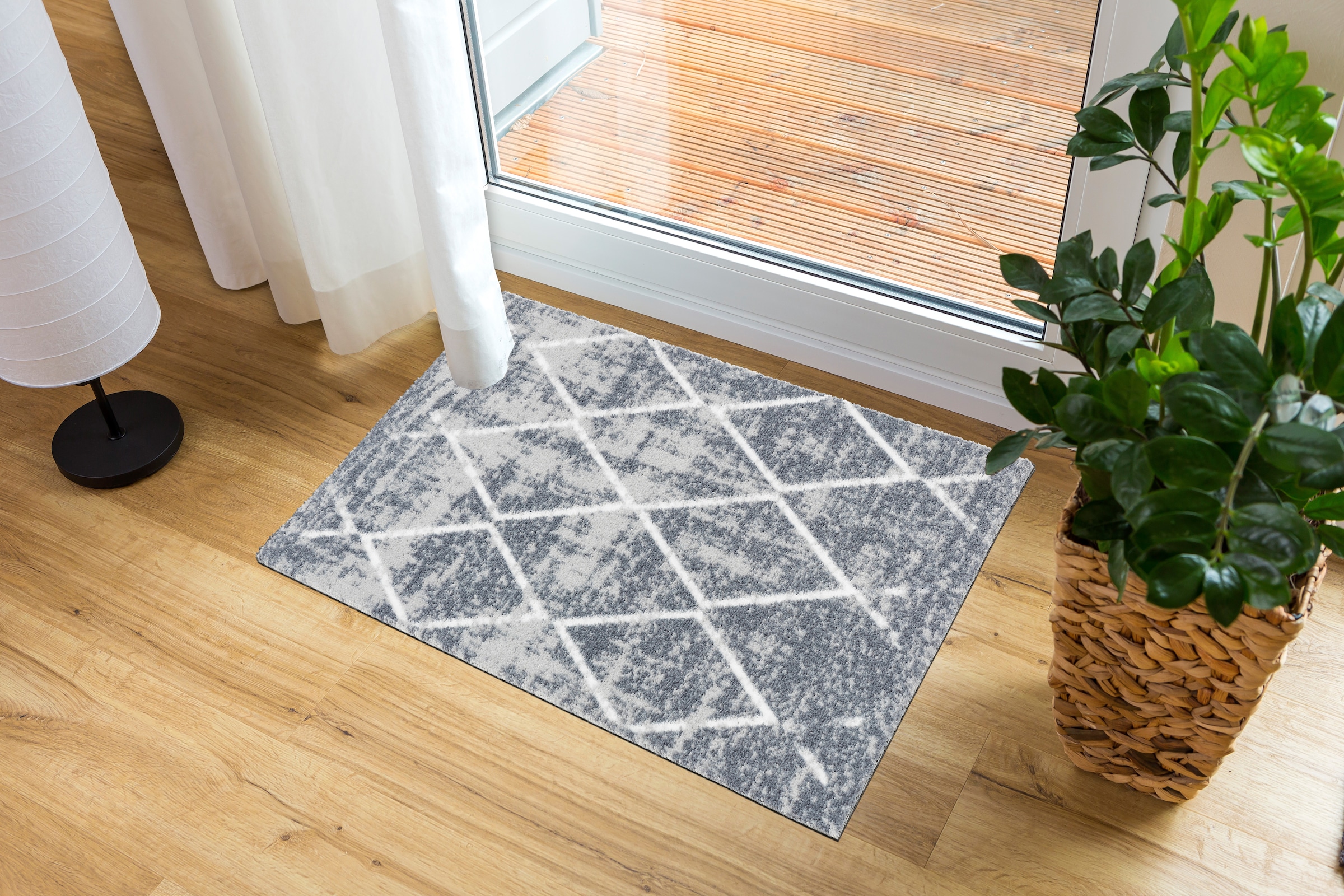 ASTRA Fußmatte »Miabella 1669« rechteckig 7 mm Höhe Schmutzfangmatte, Rauten Design, waschbar, In -und Outdoor geeignet