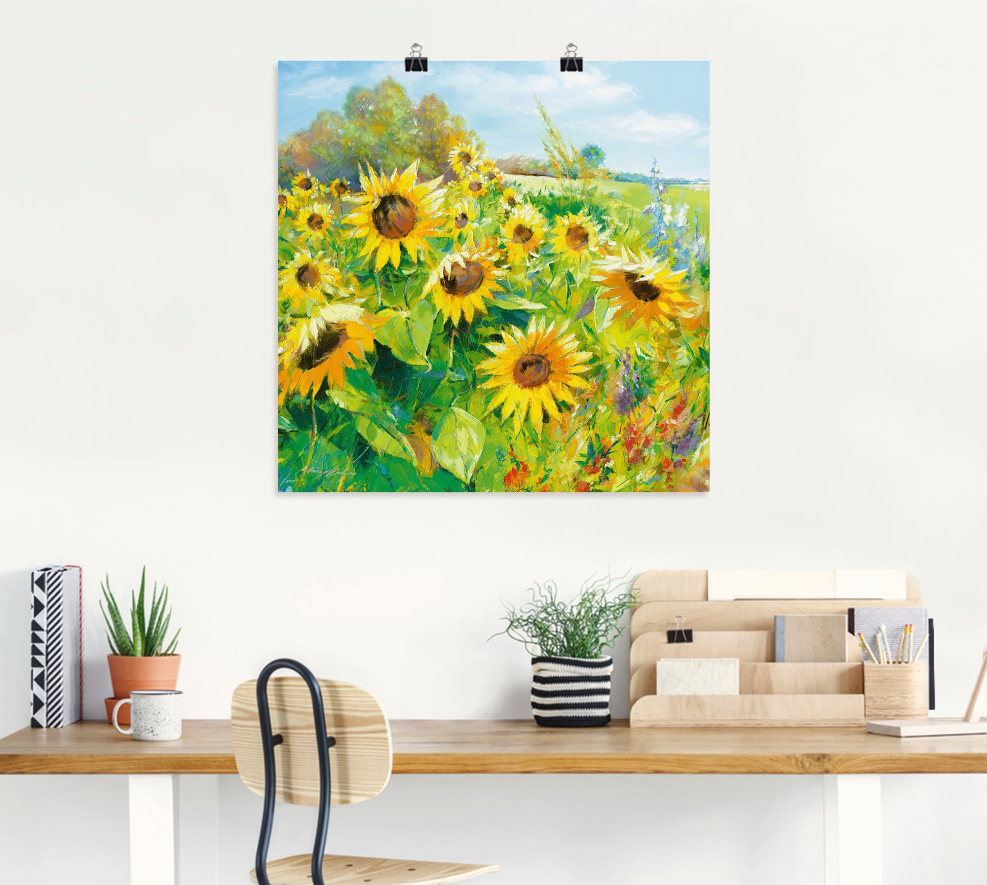 Artland Wandbild »Sommerwiese mit Sonnenblumen«, Blumenwiese, (1 St.), als Alubild, Outdoorbild, Leinwandbild, Poster, Wandaufkleber