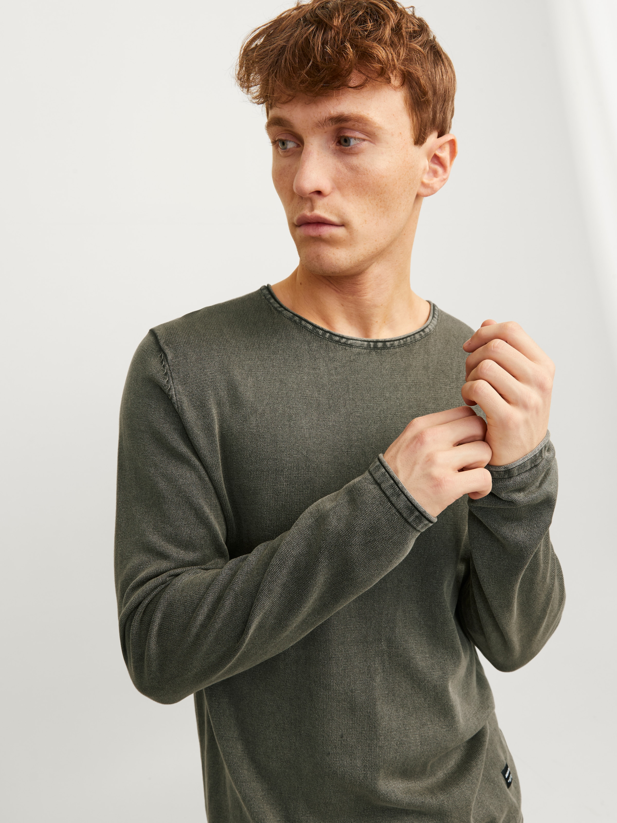 Jack & Jones Rundhalspullover »JJELEO KNIT CREW NECK NOOS« Baumwolle, regular fit
