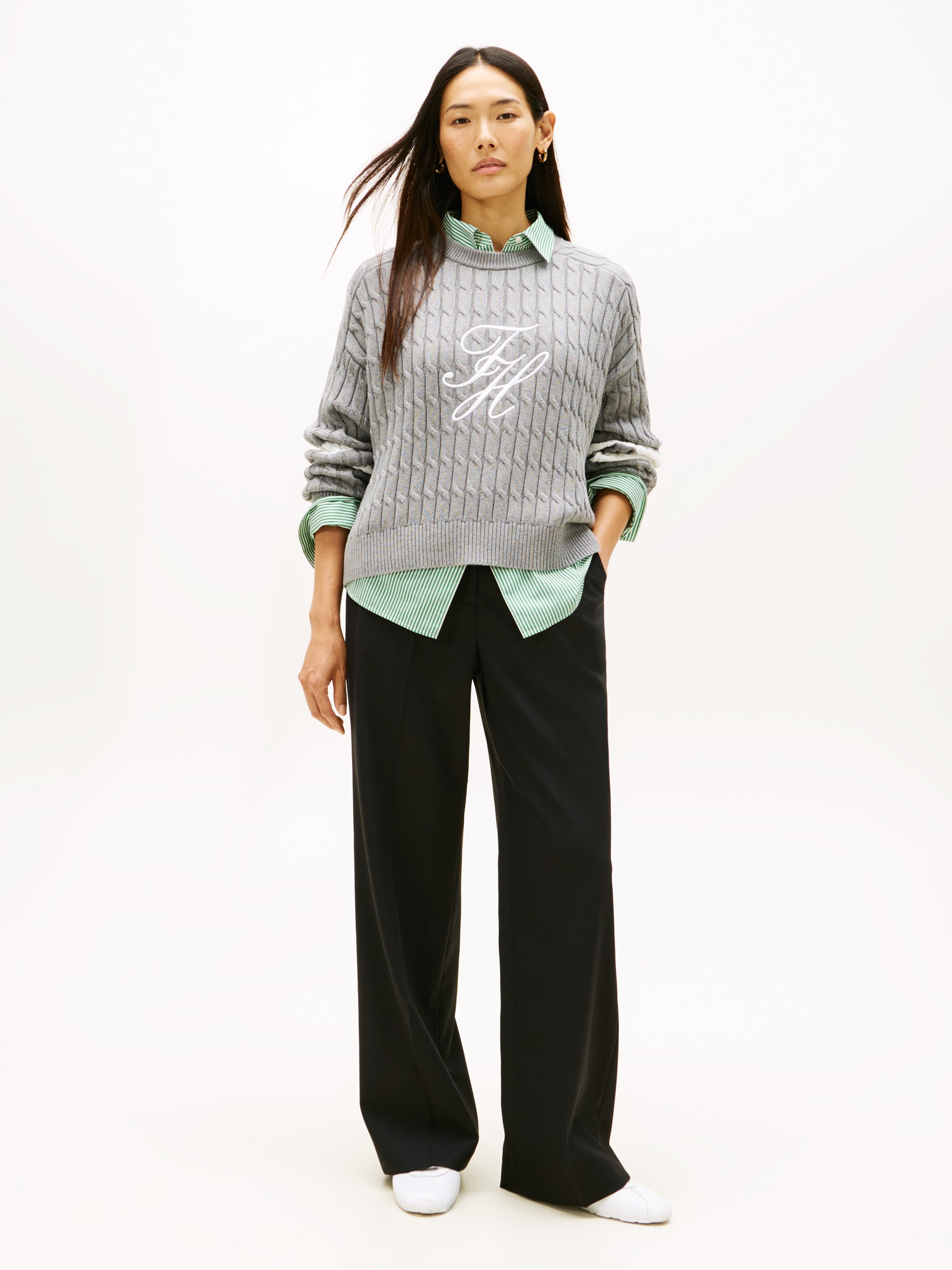 Tommy Hilfiger Anzughose »TIMELESS WOOL WIDE LEG PANT«  mit Wolle