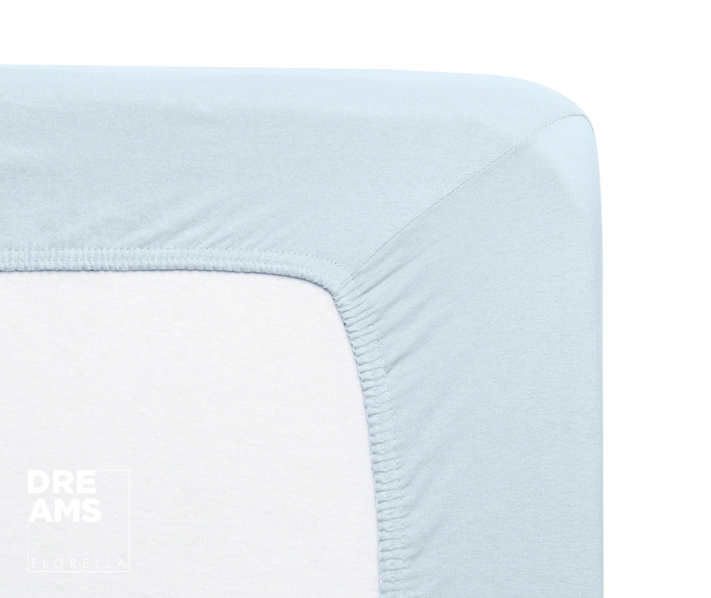 Florella Spannbettlaken »Solit Jersey, mit Rundum-Gummi, 100 % Baumwolle«, für Matratzenhöhe bis 20 cm geeignet