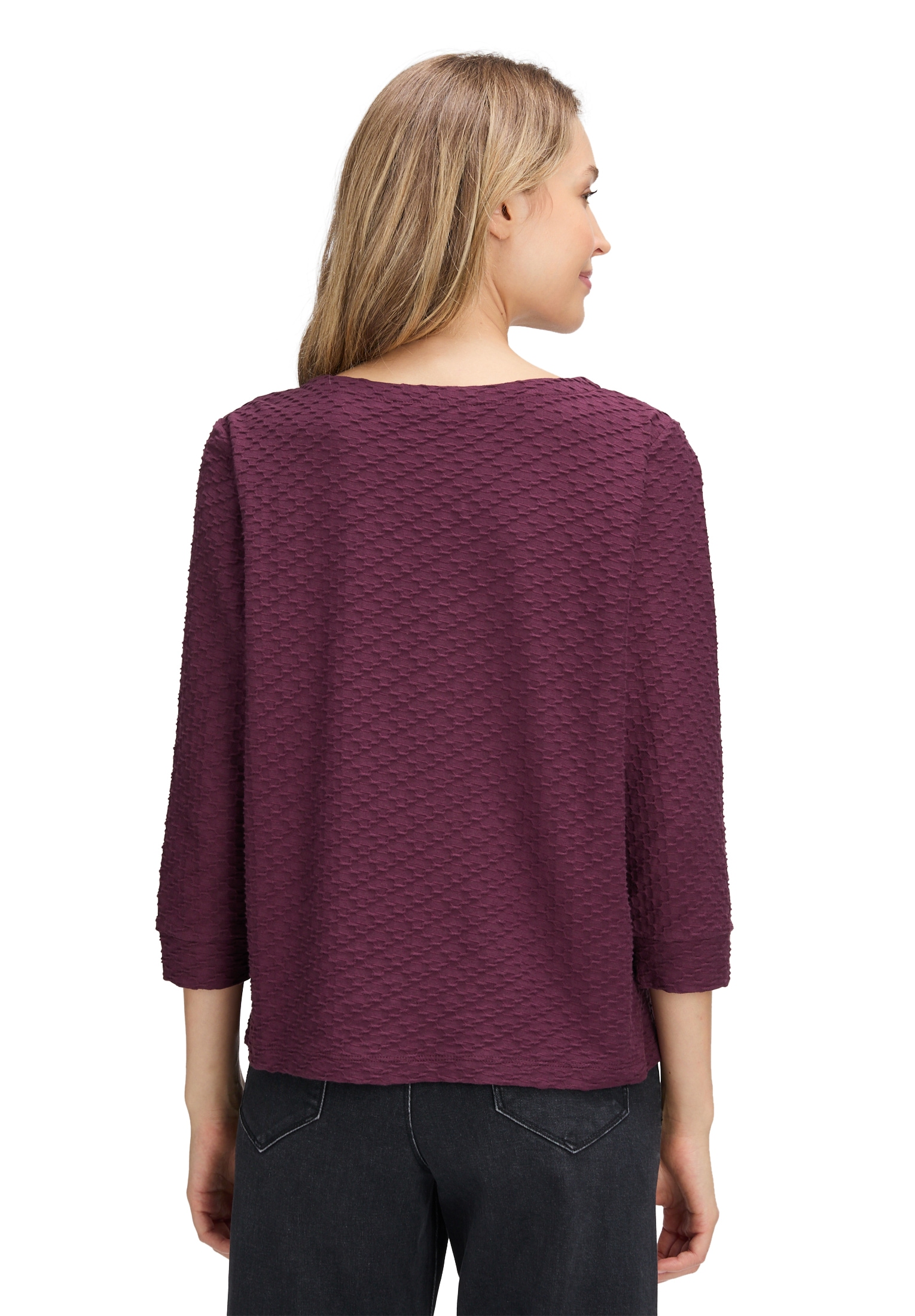 Betty&Co Langarmshirt »Strukturshirt mit Rundhalsausschnitt«