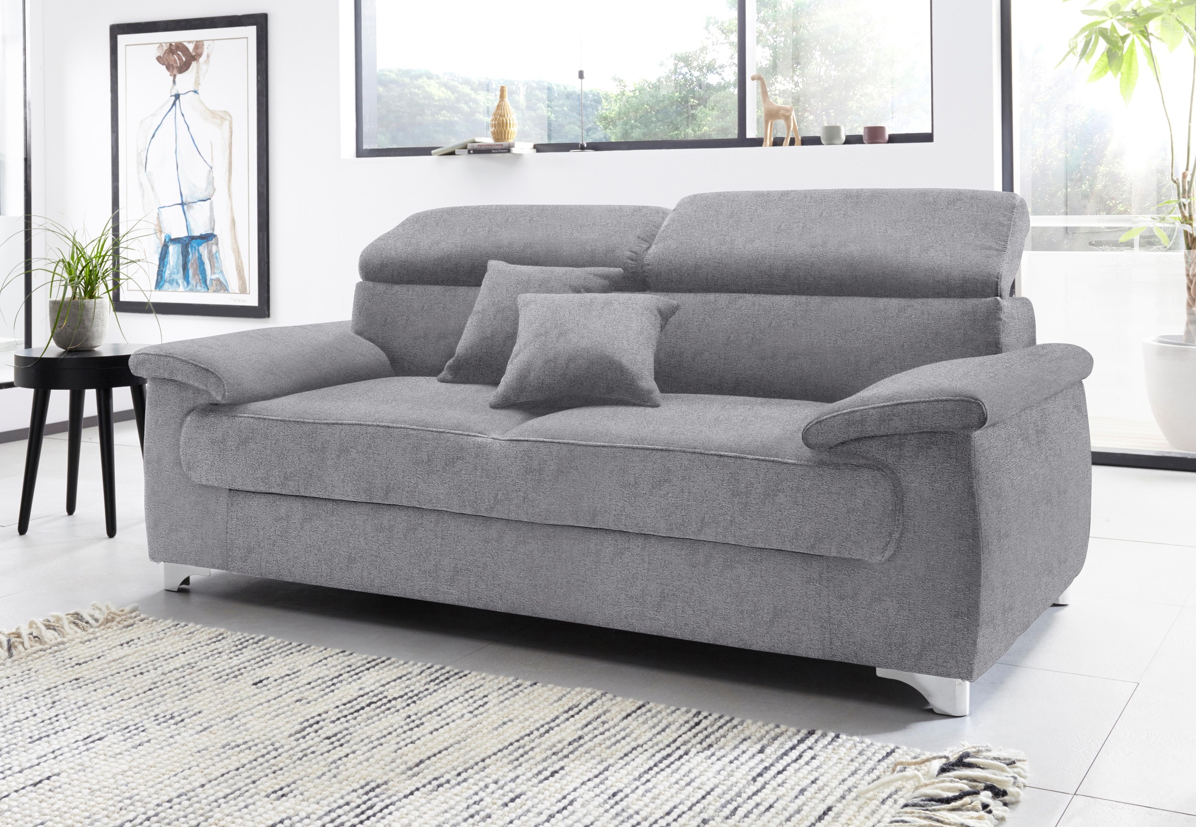 DOMO collection 2,5-Sitzer »Mira inklusive Kopfteilverstellung für mehr Wohlfühlkomfort«, elegant und modern, komfortabel, frei im Raum stellbar
