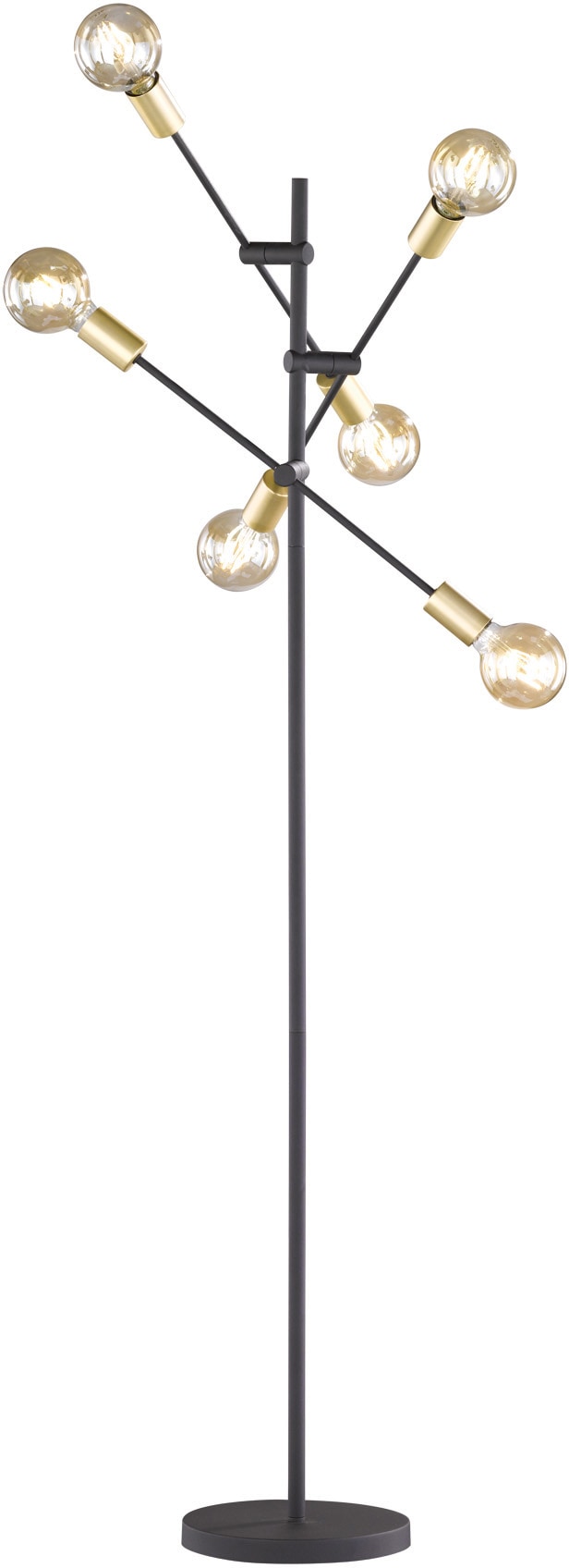 TRIO Leuchten Stehlampe »CROSS«, 6 flammig-flammig, Fussschalter,schwenkbar, Leuchtmittel tauschbar