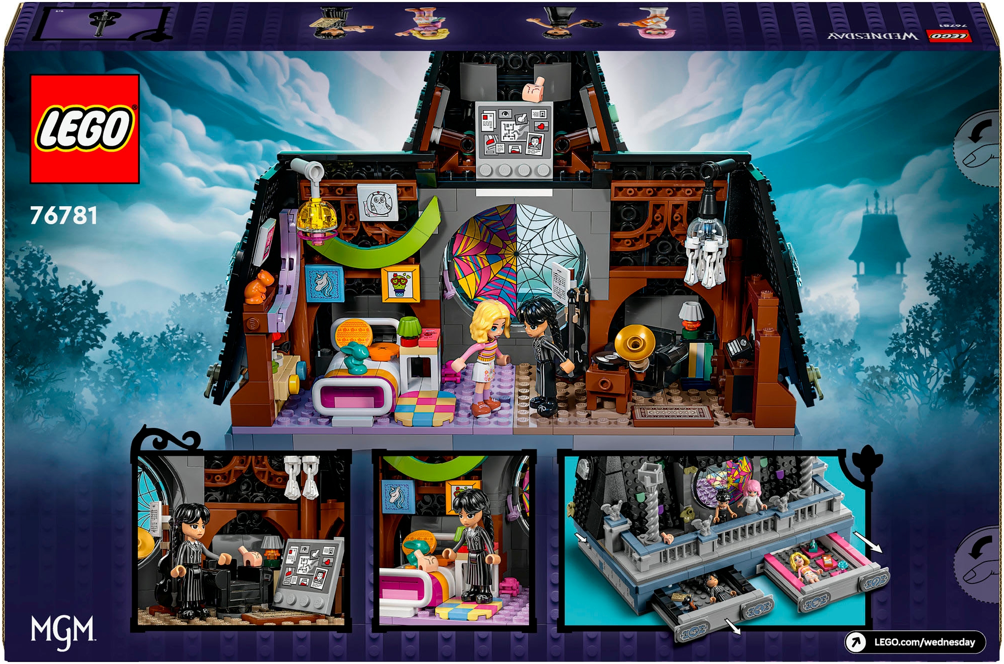 LEGO® Konstruktionsspielsteine »Wednesdays und Enids Zimmer im Studentenwohnheim (76781)«, (750 St.), LEGO Wednesday; Made in Europe