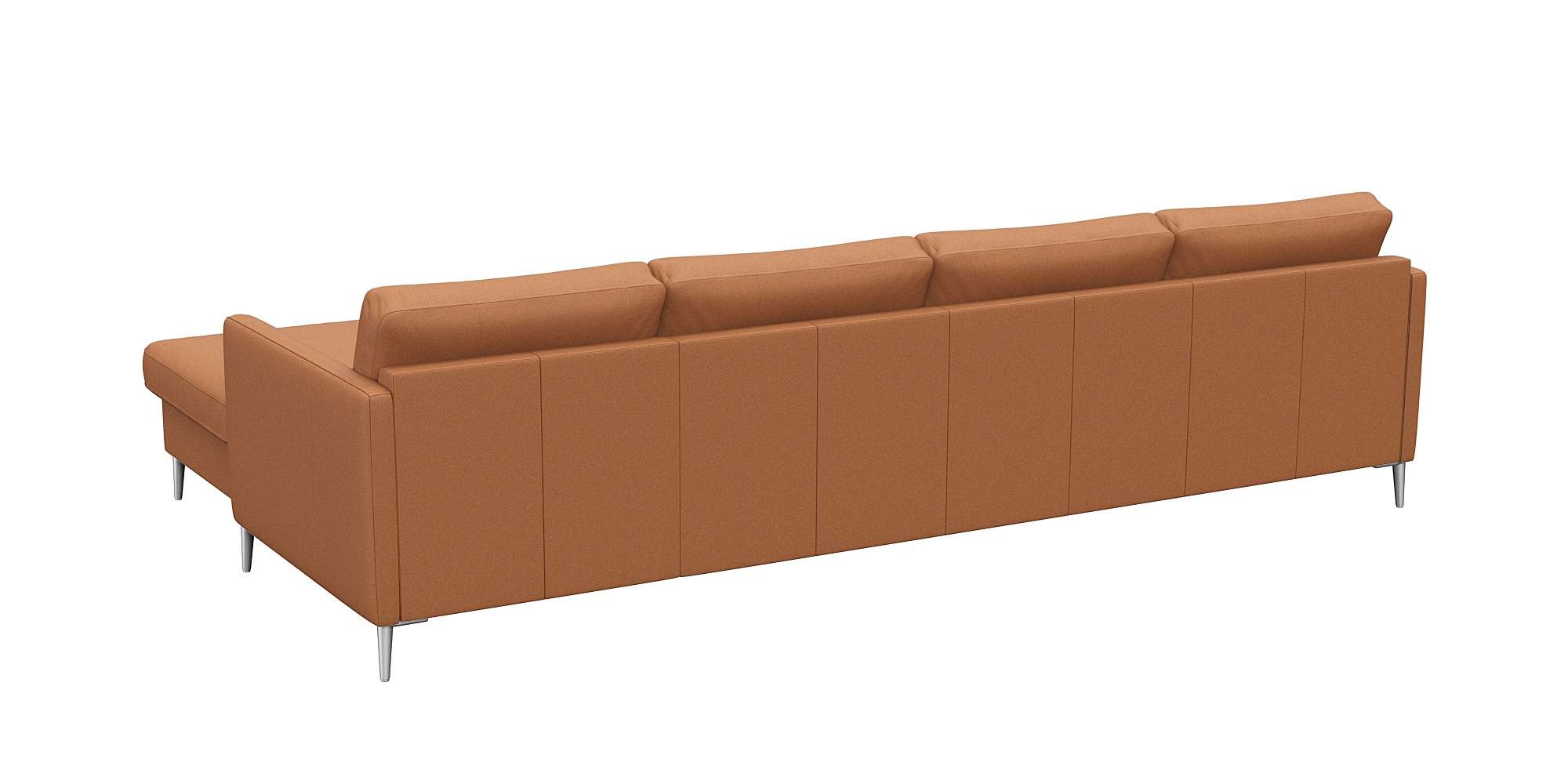 FLEXLUX Ecksofa »Fiore, L-Form, bequem und komfortabel durch hochwertigem Sitzaufbau«, schmale Armlehnen, Kaltschaum, Füße Alu
