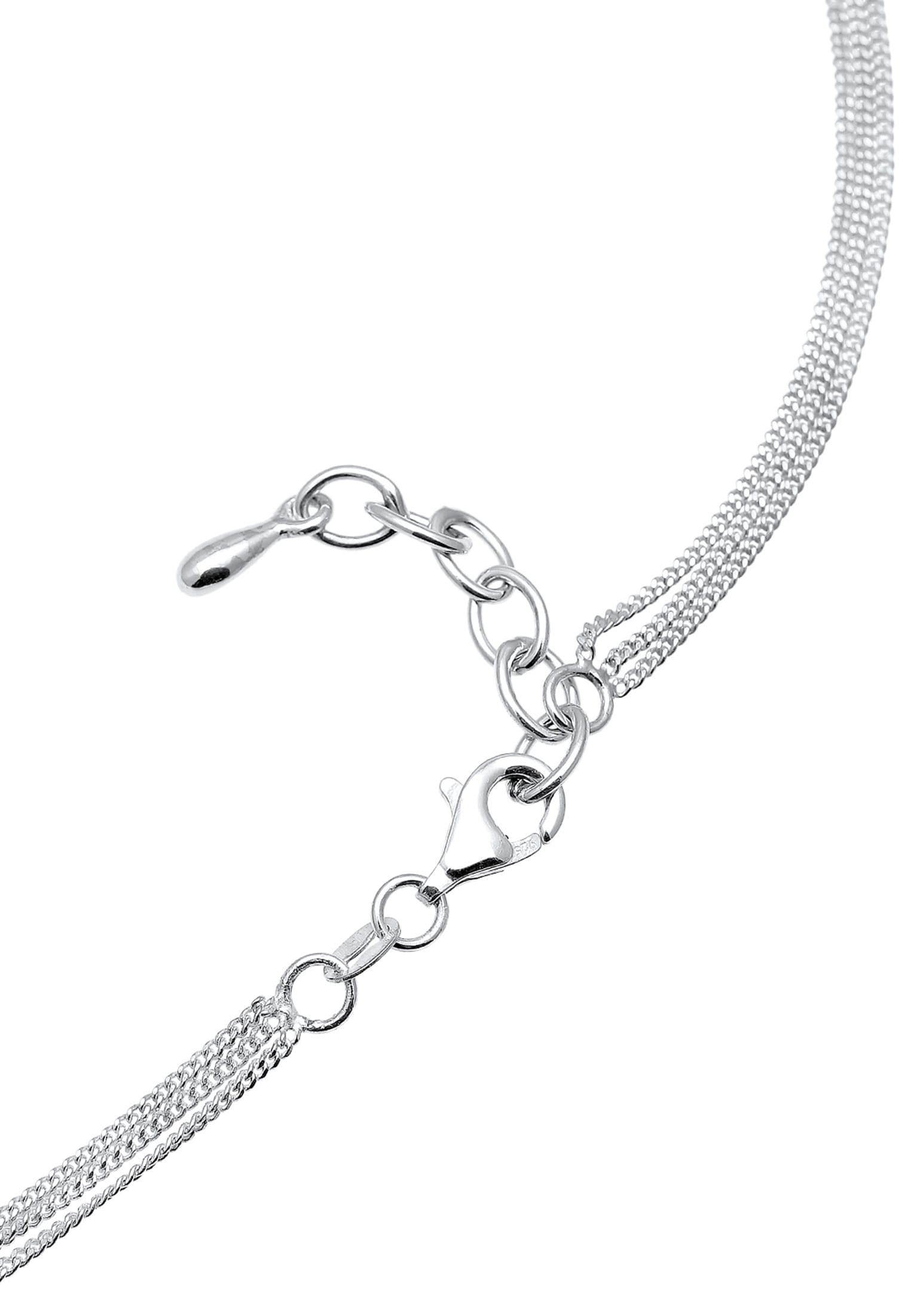 Elli Choker »Halskette Choker 3-reihig Kristalle 925 Sterling Silber«