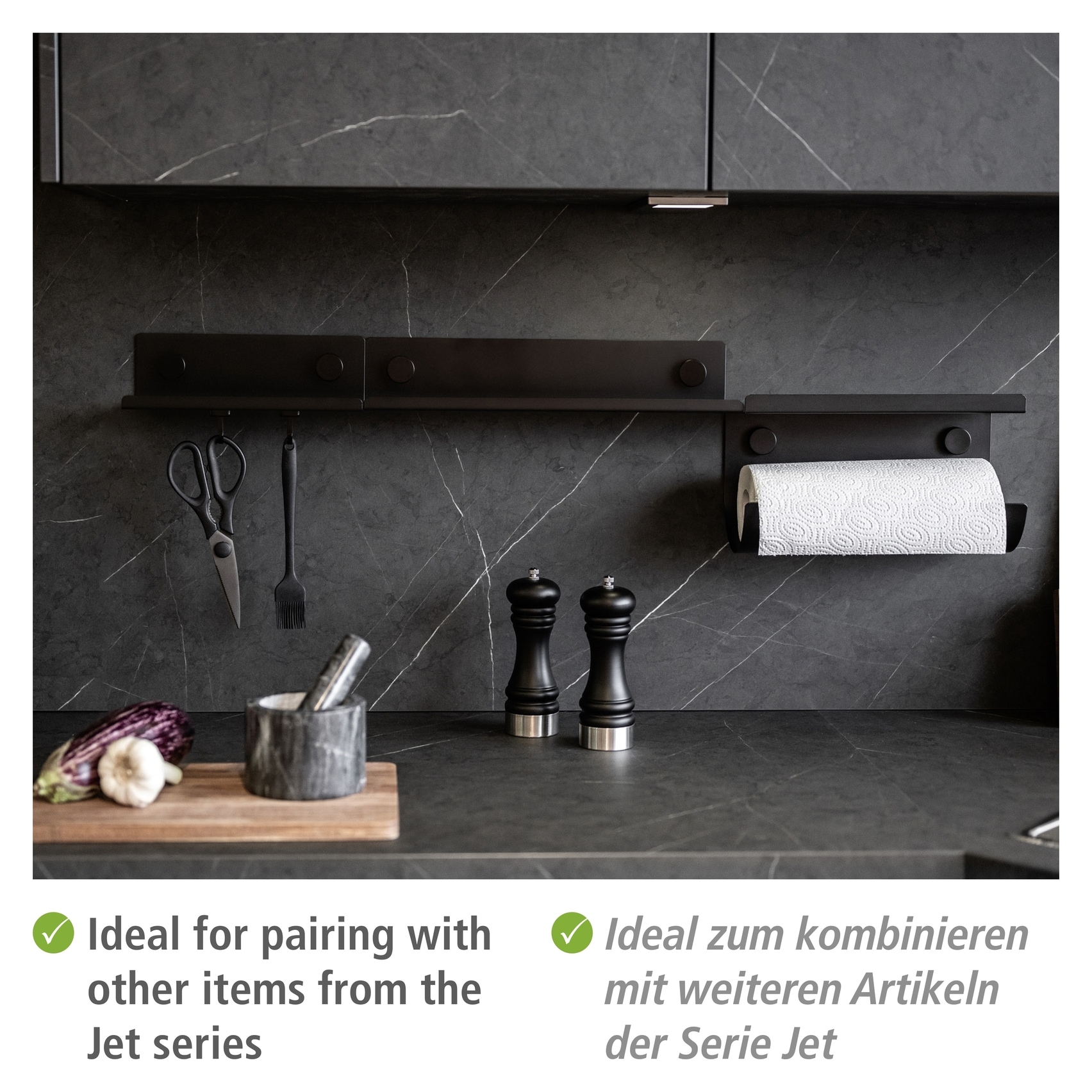 WENKO Küchenregal »Modell Jet S«, Regal für die Wand, Industrial Style, pulverbeschichtetes Metall