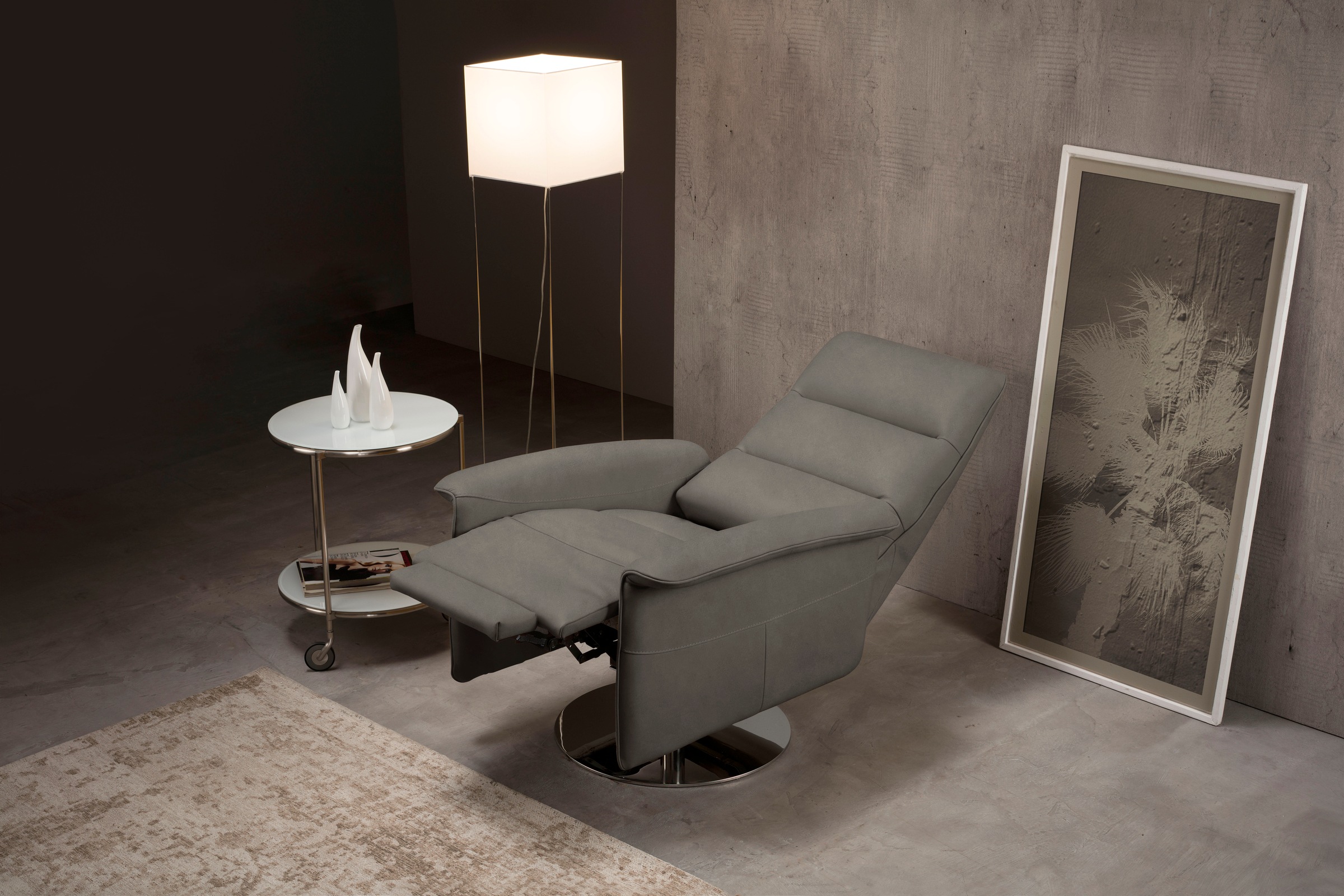 Egoitaliano Sessel »Kelly Designsessel, Clubsessel & Relaxsessel, bequem, zeitlos elegant« drehbar, manuelle Relaxfunktion mit Push-Back-Mechanismus
