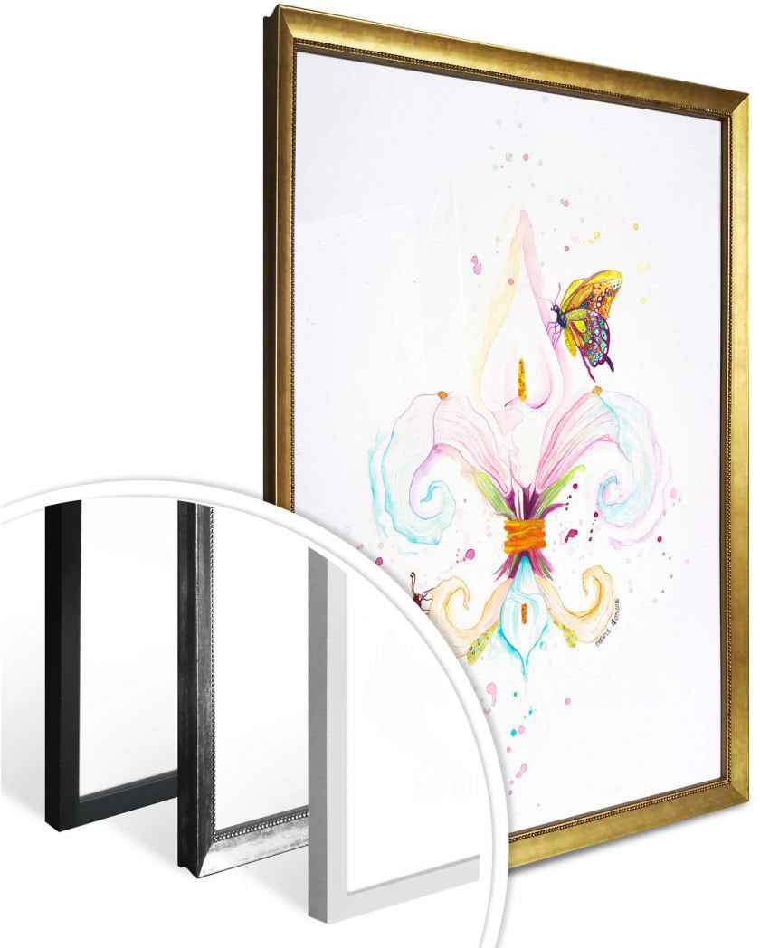 Wall-Art Poster »Fleur de Lil«, Schriftzug, (1 St.), Poster, Wandbild,  Bild, Wandposter im OTTO Online Shop
