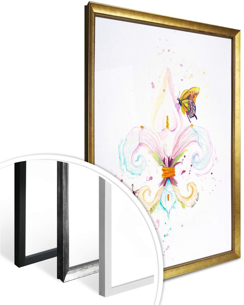 Wall-Art Poster »Fleur de Lil«, Schriftzug, (1 St.), Poster, Wandbild, Bild, Wandposter