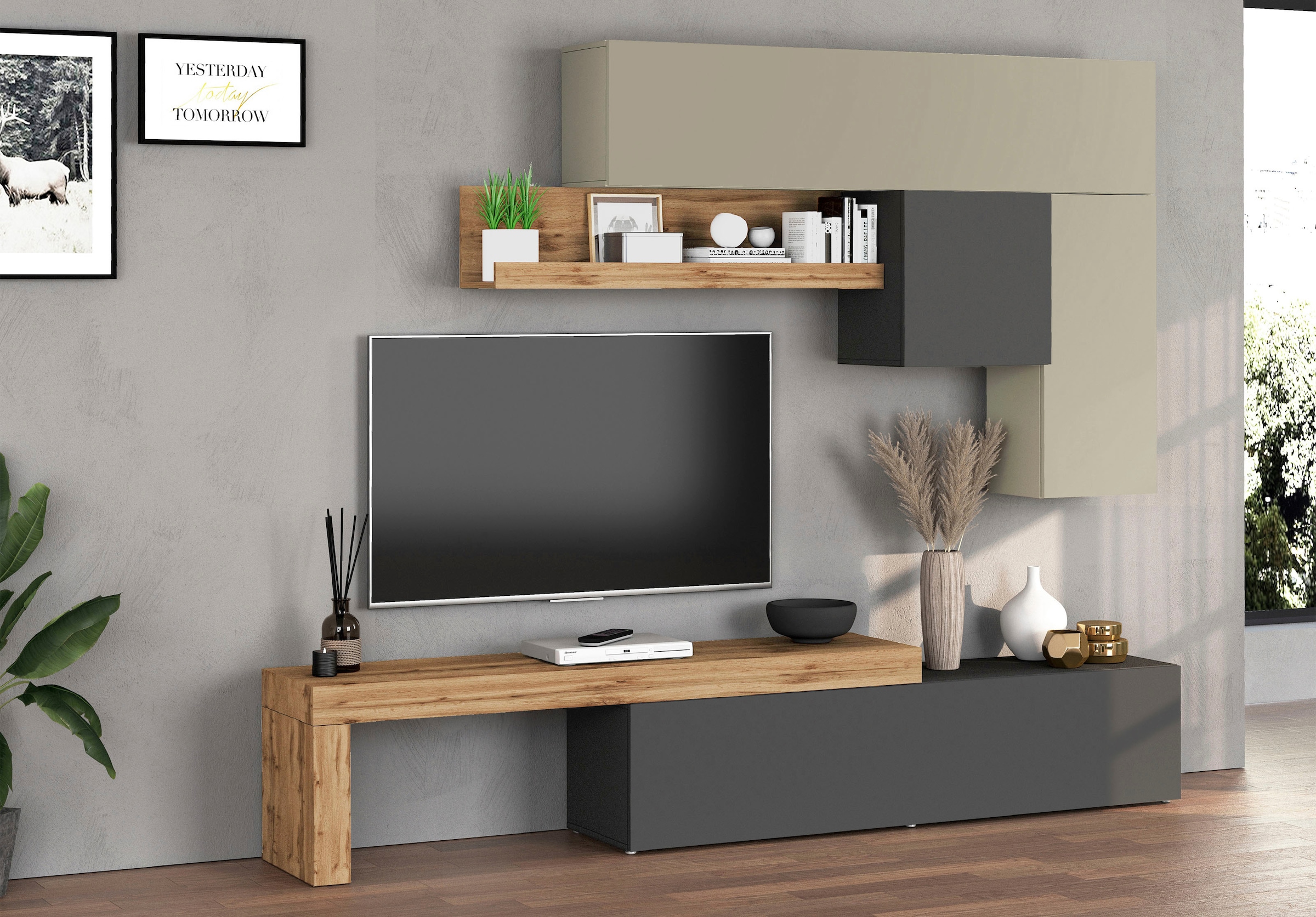 INOSIGN Wohnwand »Chronos Wohnwand, Medienwand, 5-er set« Set, 5 Stk. tlg.