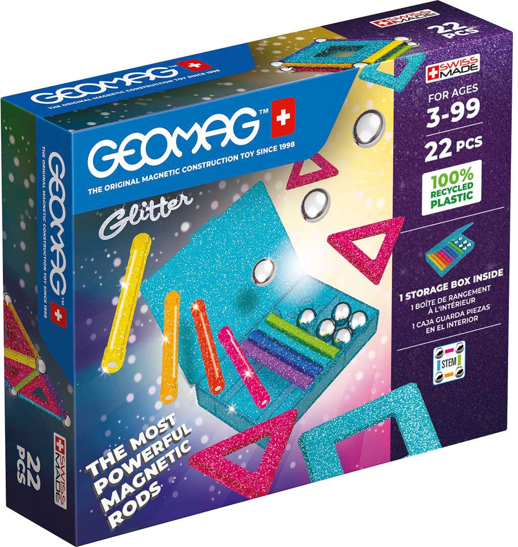 Geomag Magnetspielbausteine »GEOMAG Glitter Panels, Recycled« aus recyceltem Material; Made in Europe in bunt