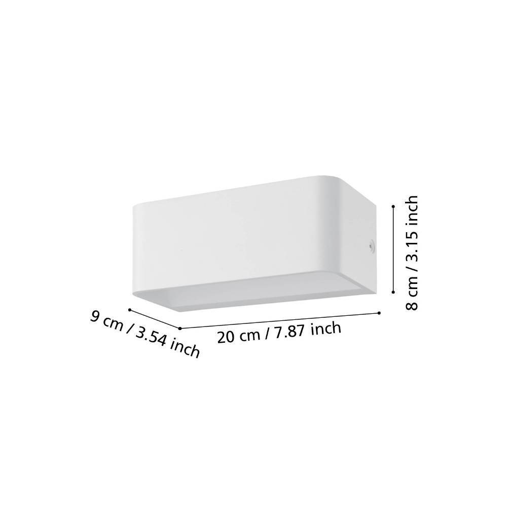 EGLO Wandleuchte »SANIA 4 Wandlampe, Wandstrahler, Flurlampe, weiß, LED, modern«, 1 flammig, Leuchtmittel LED-Board | LED fest integriert, Wohnzimmer, Esszimmer, Flur, minimalistisch, indirektes Licht, 20x8cm