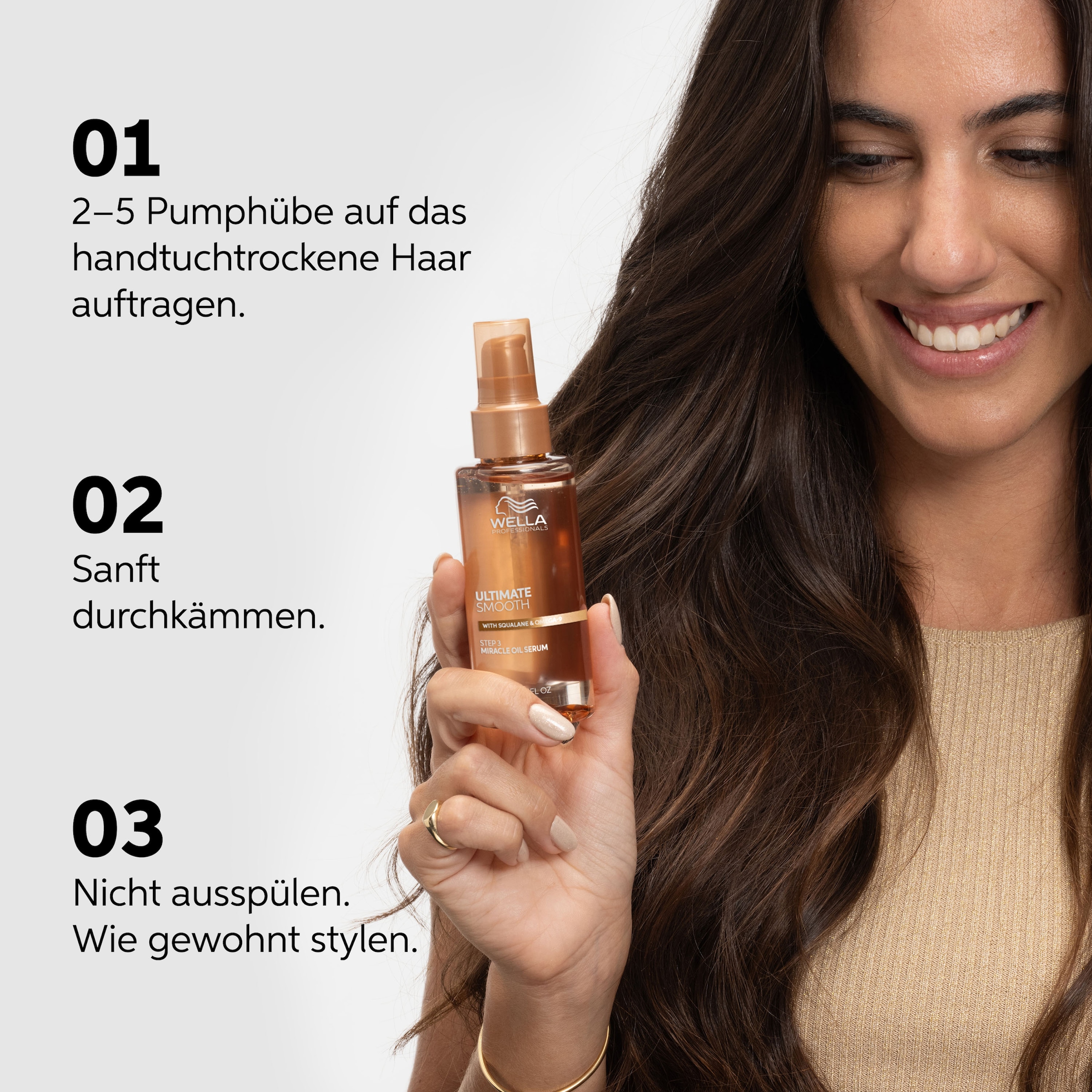 Wella Professionals Haaröl »ULTIMATE SMOOTH MIRACLE OIL SERUM« ultimativer Glanz, sorgt für weiches Haar, Anti-Frizz-Effekt