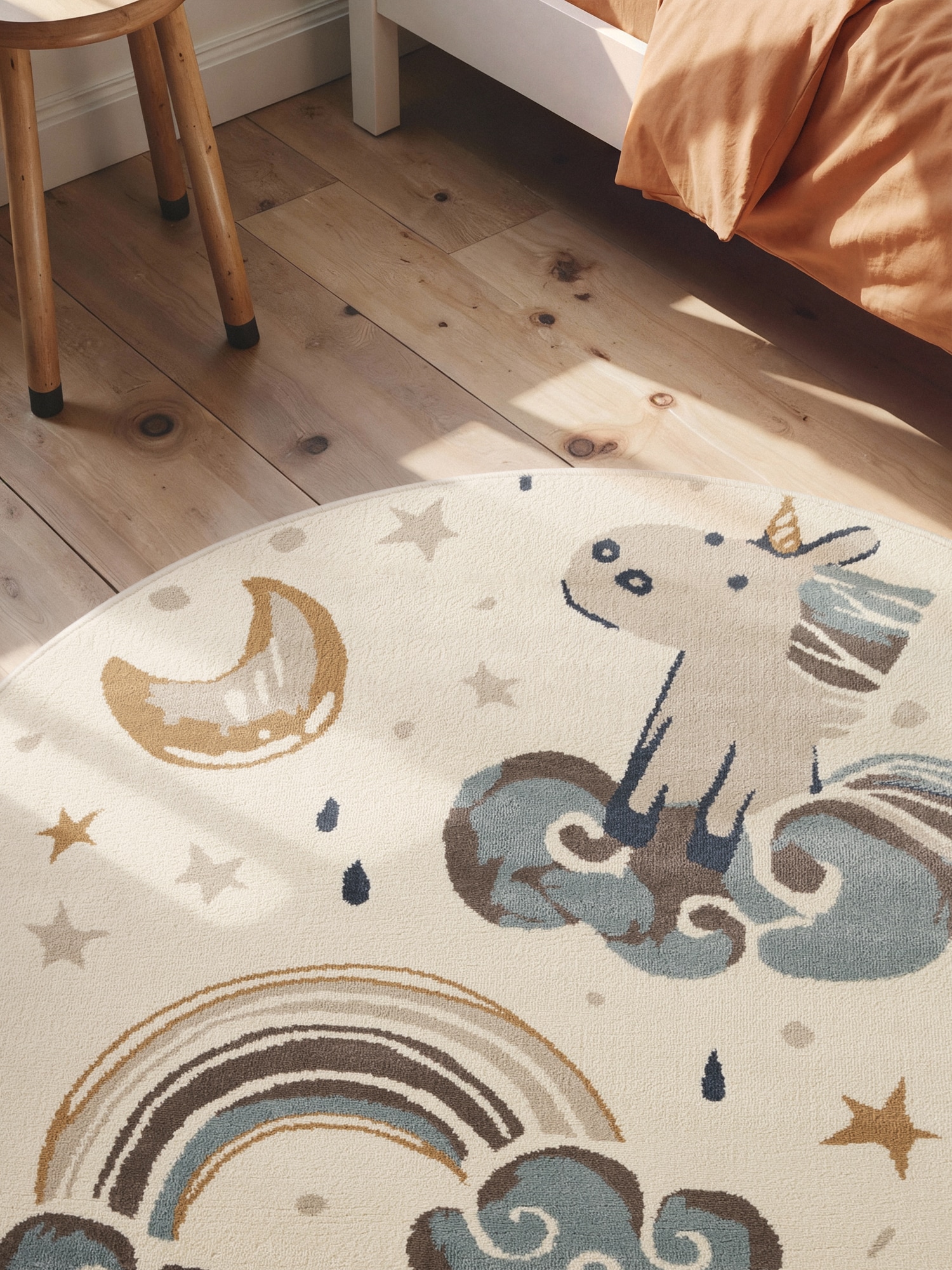 HANSE Home Kinderteppich »Einhorn« rund 10 mm Höhe Pflegeleicht, Weich, Kinderzimmer, Spielteppich, Spielunterlage