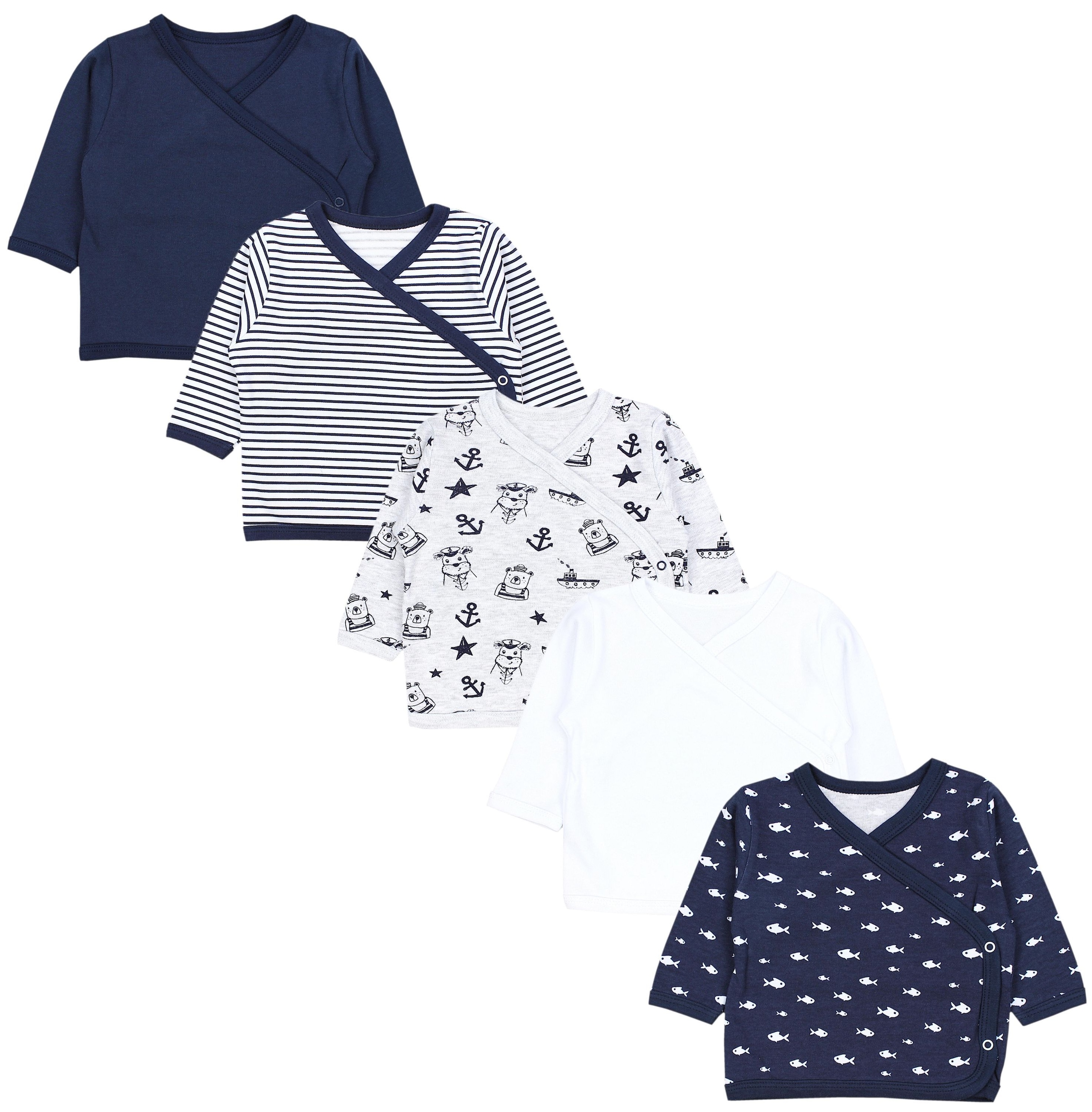 TupTam Wickelshirt »Wickelshirt Baby Jungen Langarm Wickelshirt 5er Set«