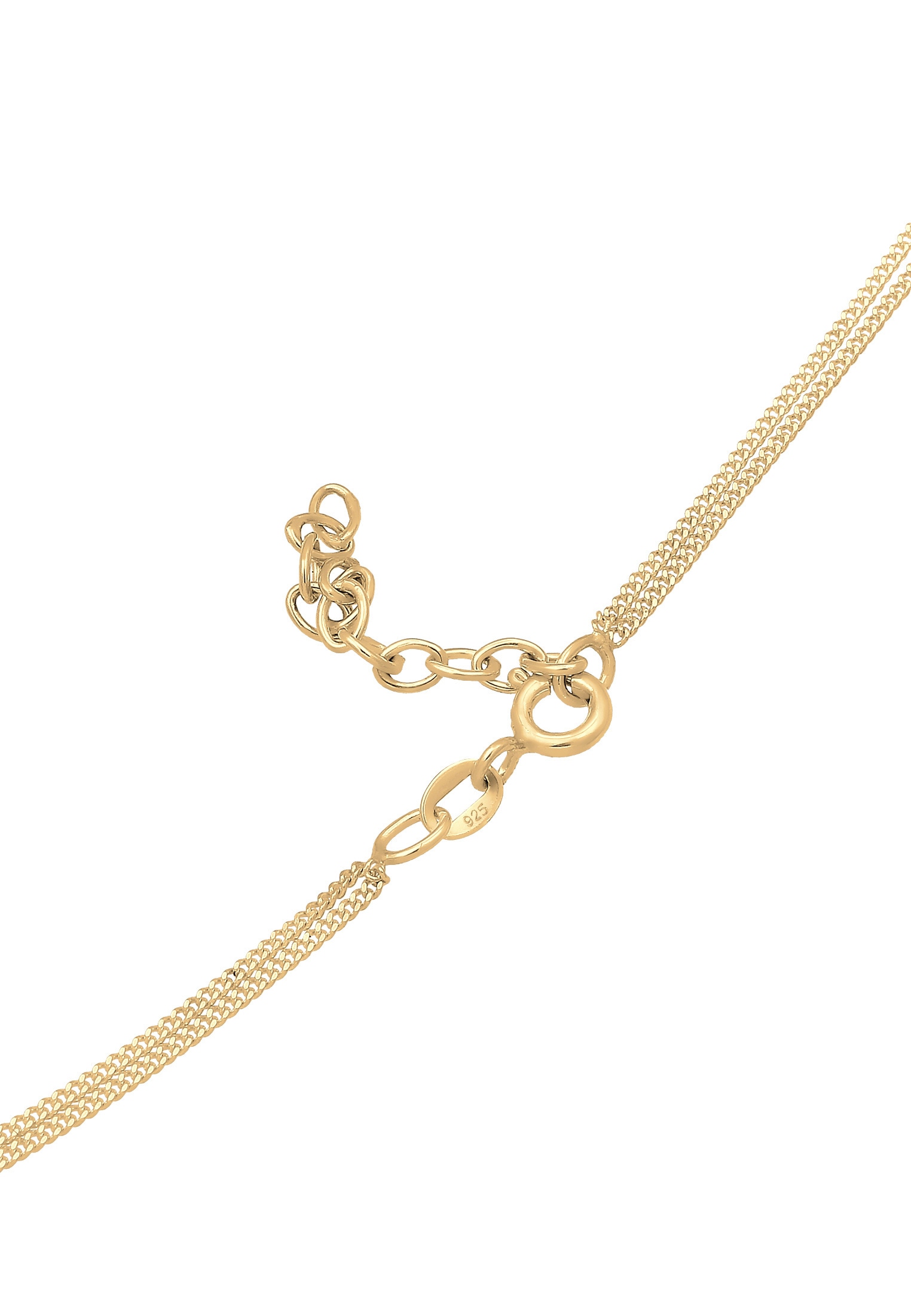 Elli Silberkette »Halskette Layer Halbmond Sonne 925 Sterling Silber vergoldet«