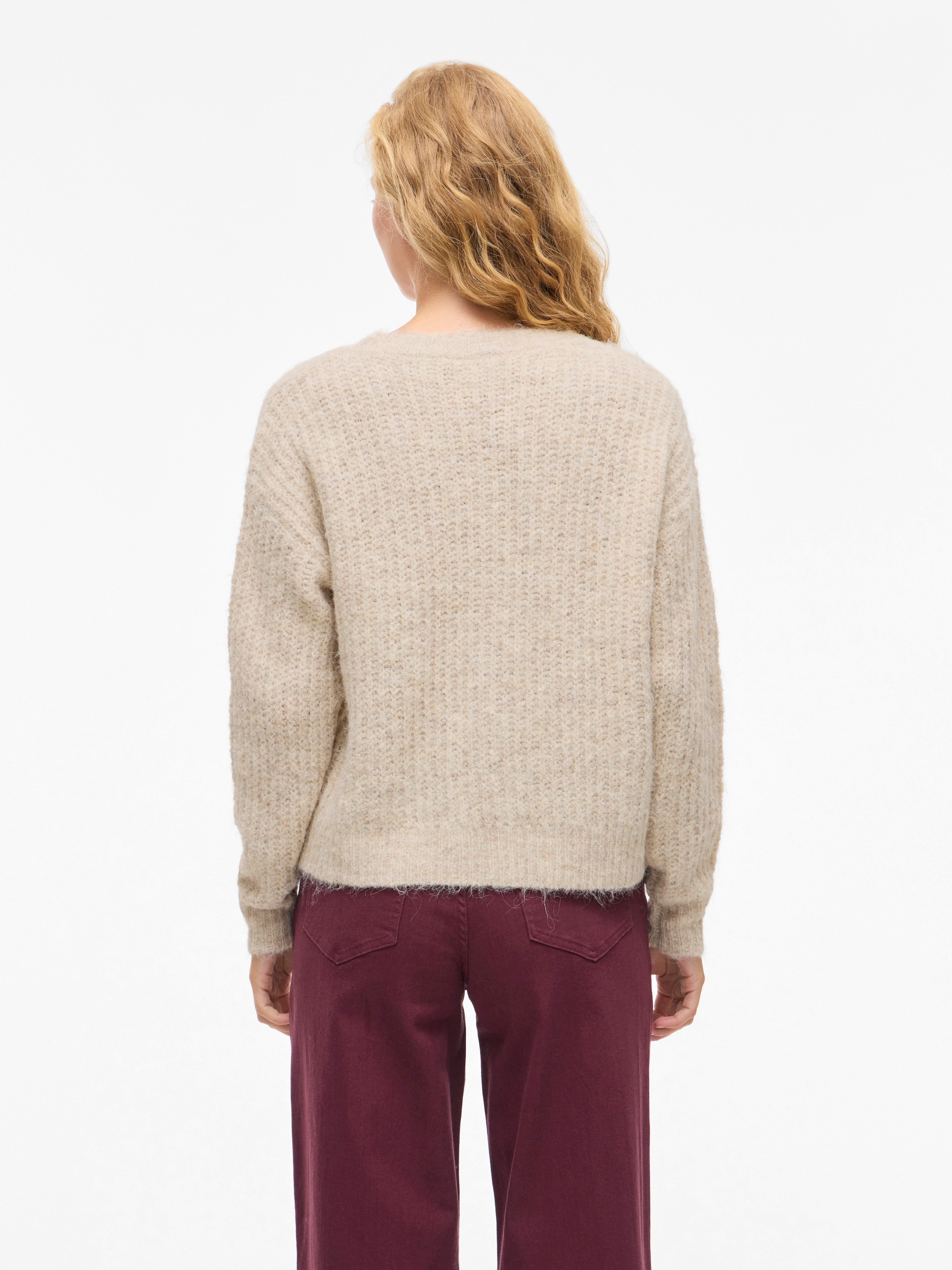 Vila V-Ausschnitt-Pullover »VILAMPE V-NECK L/S KNIT TOP-NOOS« Materialmix, regular fit