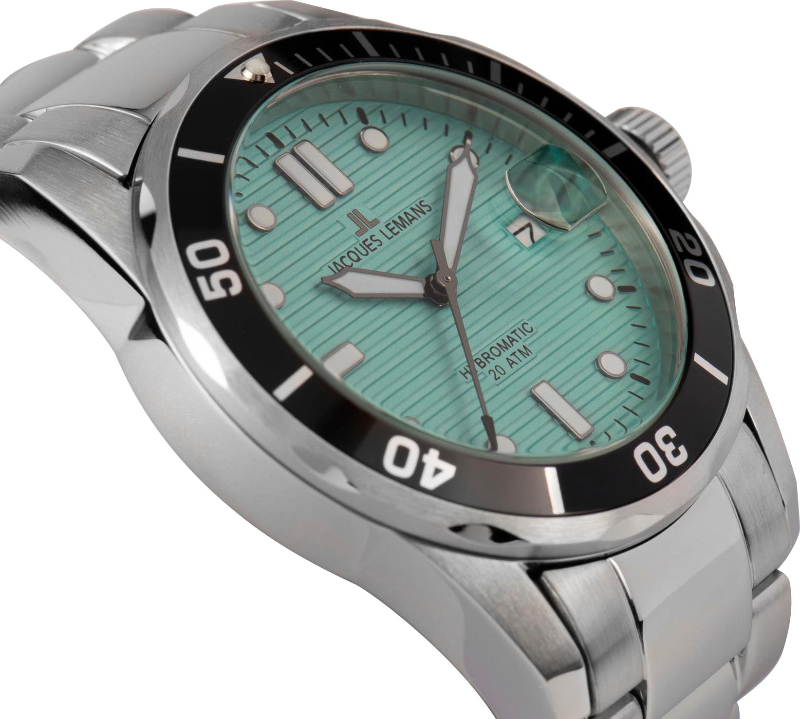 Jacques Lemans Kineticuhr »Hybromatic« Armbanduhr, Herrenuhr, Edelstahlarmband, analog, Tag