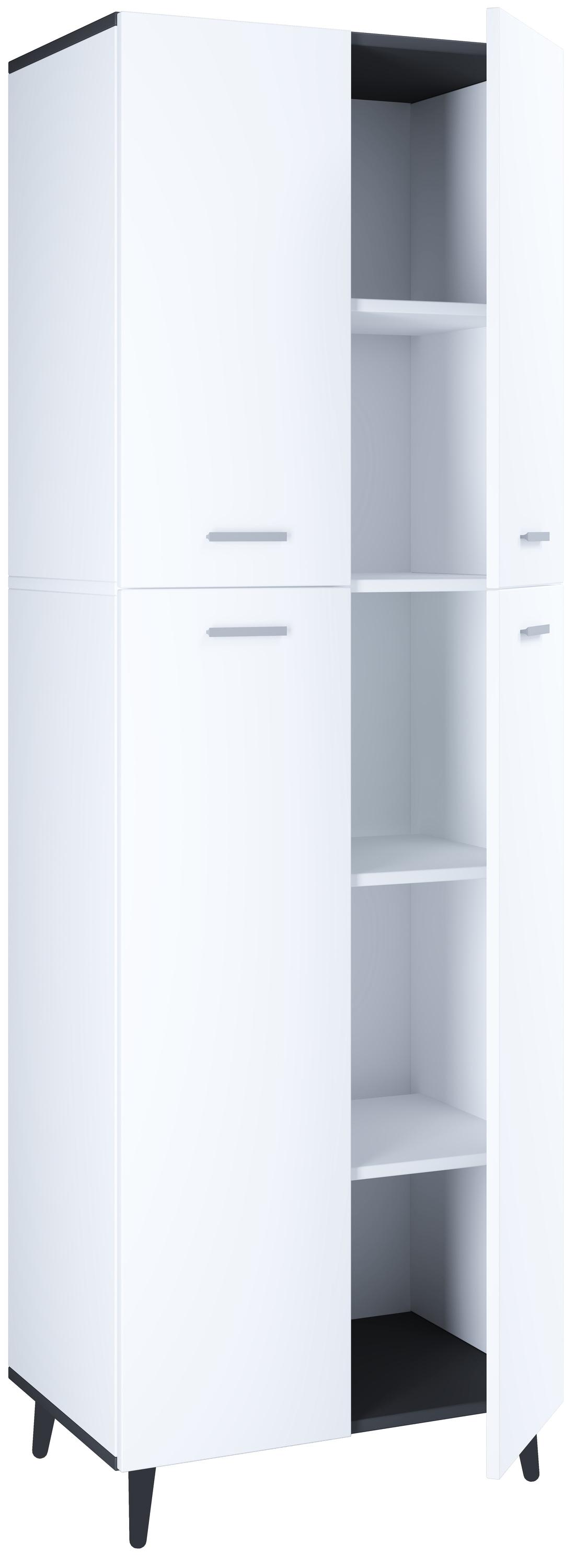 VCM Mehrzweckschrank »VCM Holz Besenschrank | 5 Fächer | Maße: H. 240 x B. 70 x T. 39 cm | 4 DRehtüren | Mehrzweckschrank | - Landos«, (1 St.)
