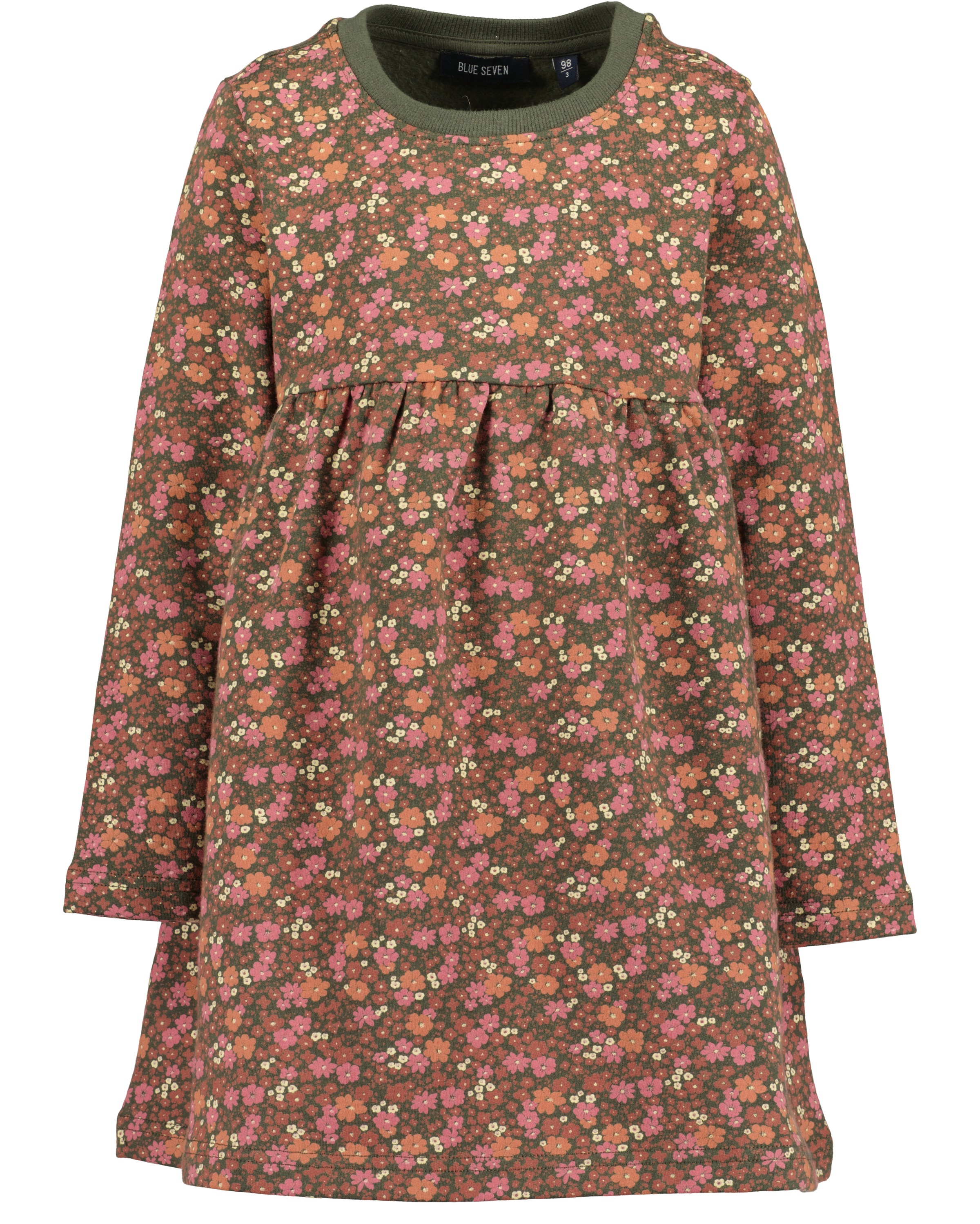 Blue Seven Mädchen Sweatkleid im wunderschönen Blümchen-Alloverdruck, Größe 116