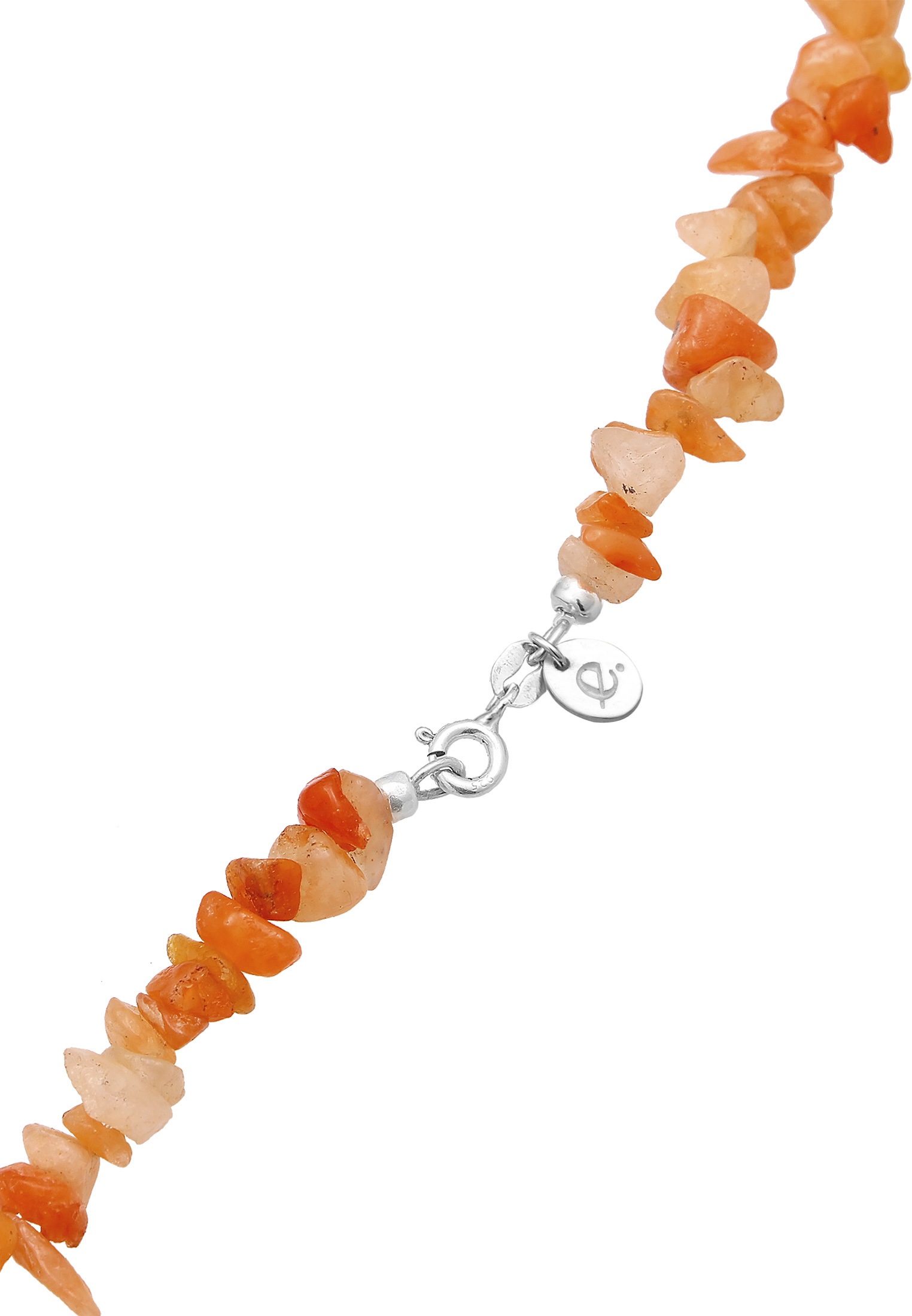 Elli Premium Silberkette »Halskette Aventurin Braun Kiesel Steine Bead 925 Silber«