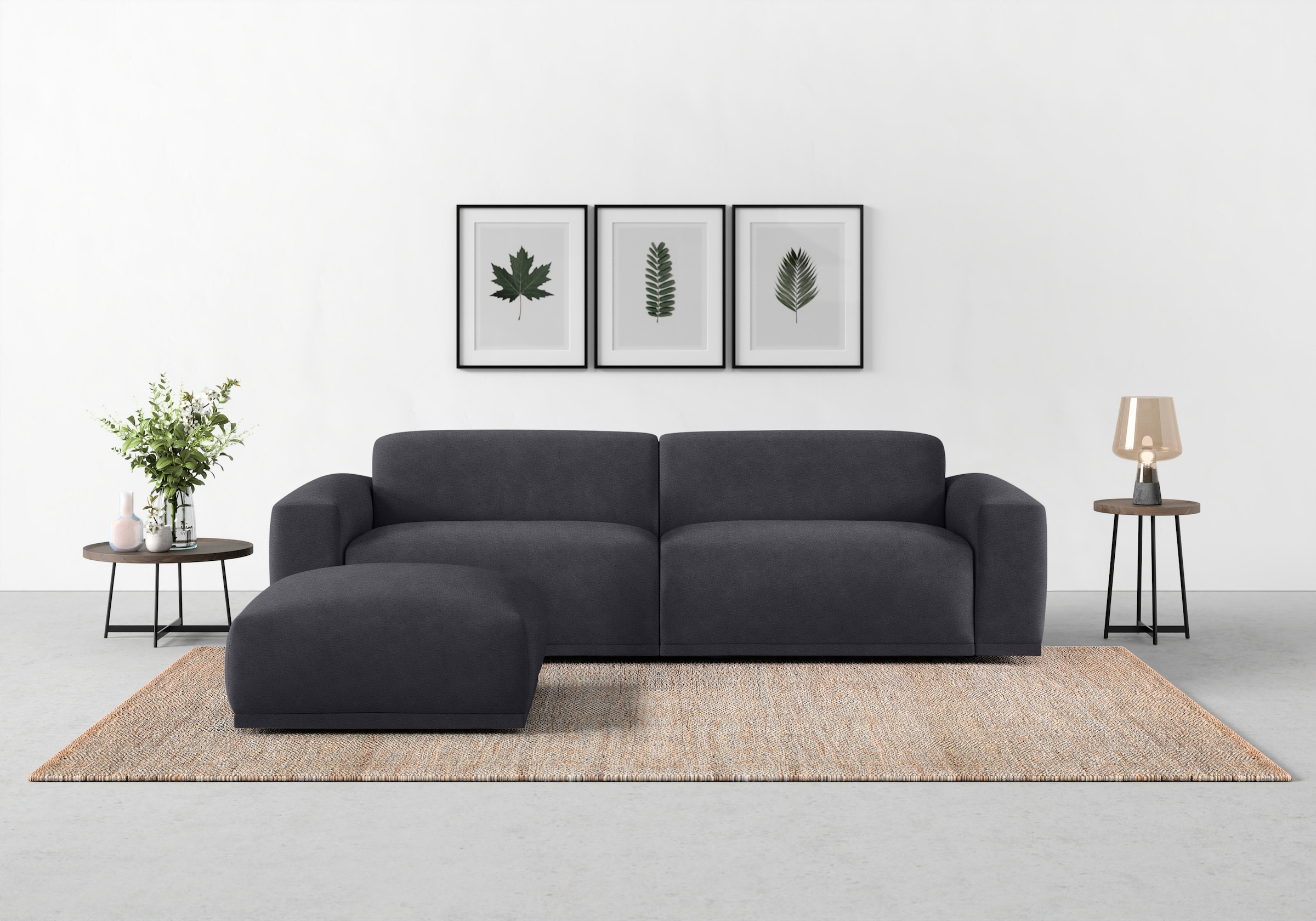 TRENDMANUFAKTUR Big-Sofa »Braga, mit hochwertigem Kaltschaum, Megasofa, in Cord erhältlich« modernes Big-Sofa, Couch mit hohem Sitzkomfort, 254/72/107 cm (B/H/T)