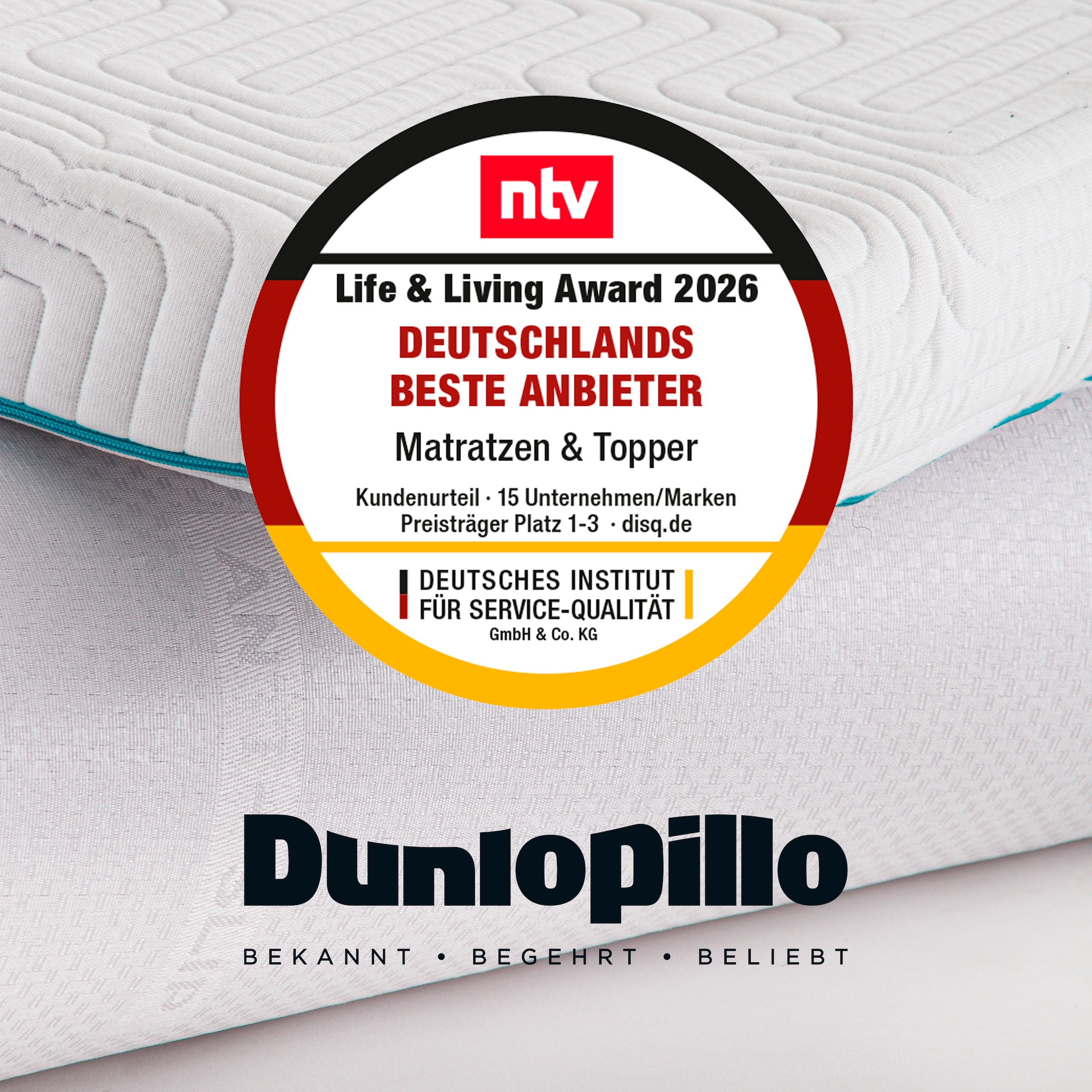 Dunlopillo Topper »Balance, Premium Gelschaumtopper 90x200 & 140x200 cm« punktgenaue Körperanpassung, unterstützt ergonomische Liegeposition