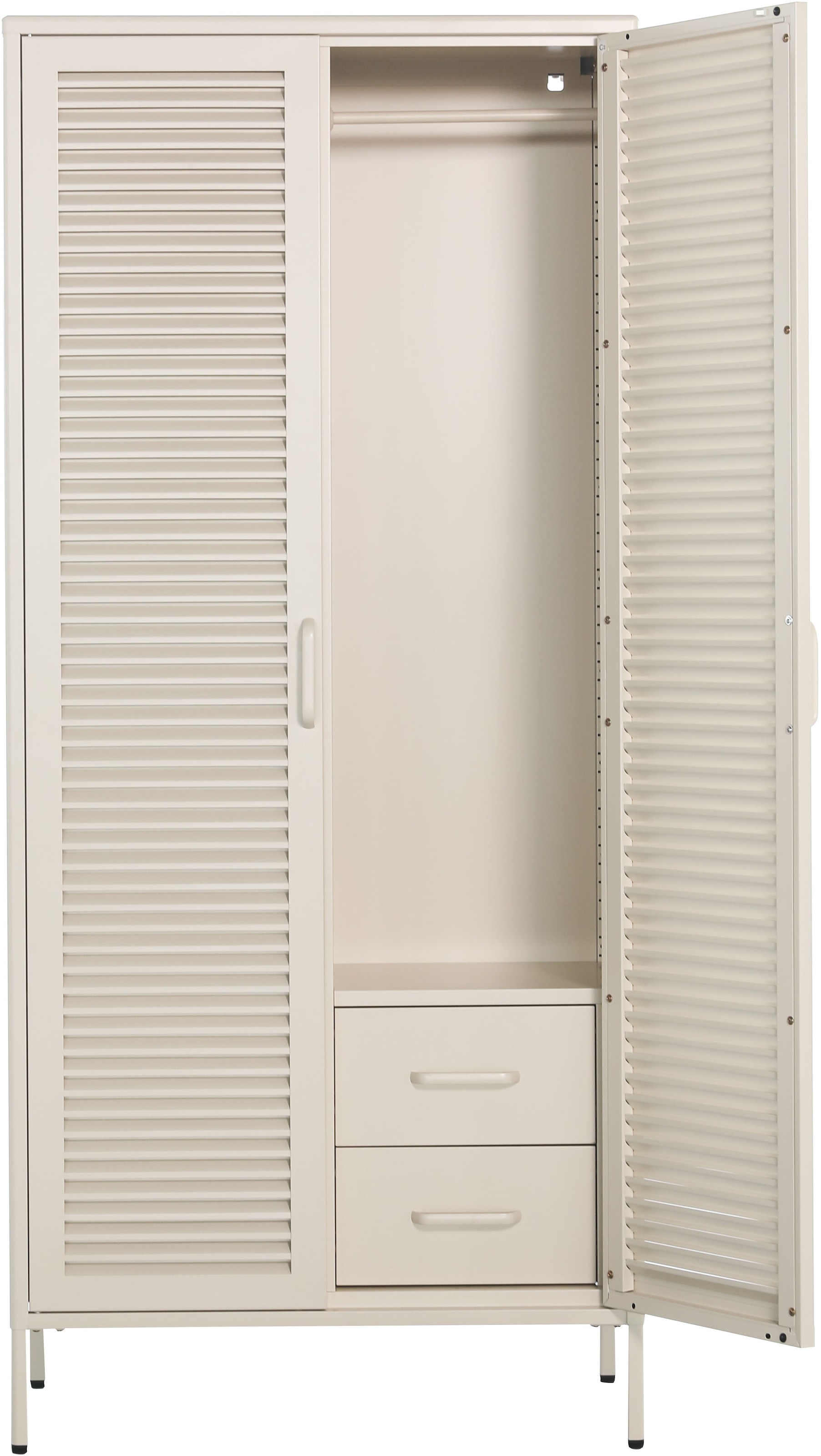 OTTO home Kleiderschrank »GERRON Kleiderschrank Metallschrank Spind« Schlafzimmerschrank mit 2 Türen weiß Breite 80cm