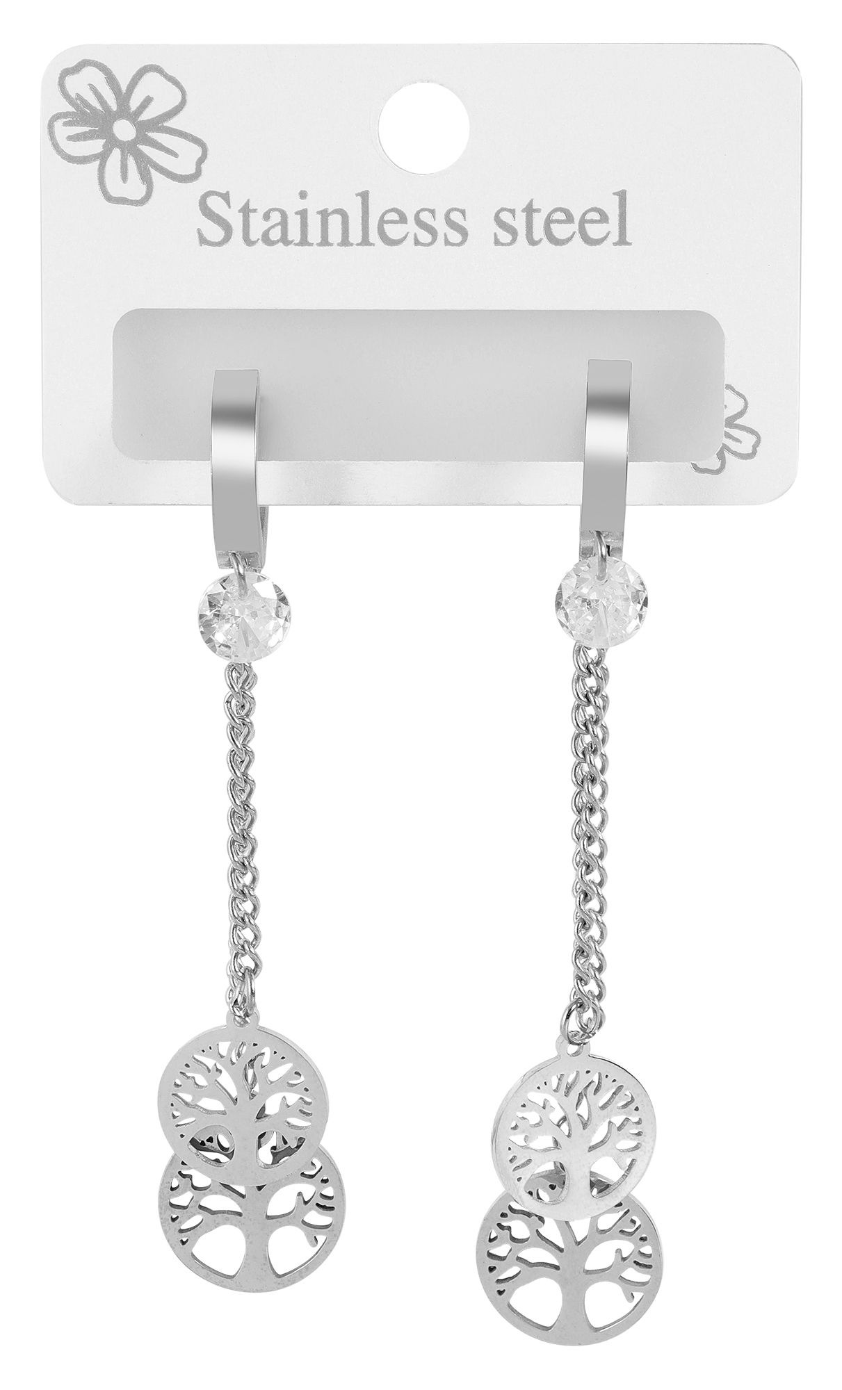 Adelia´s Kettenanhänger »Damen Anhänger ¿ Lebensbaumanhänger aus Edelstahl mit Strass Steinchen«