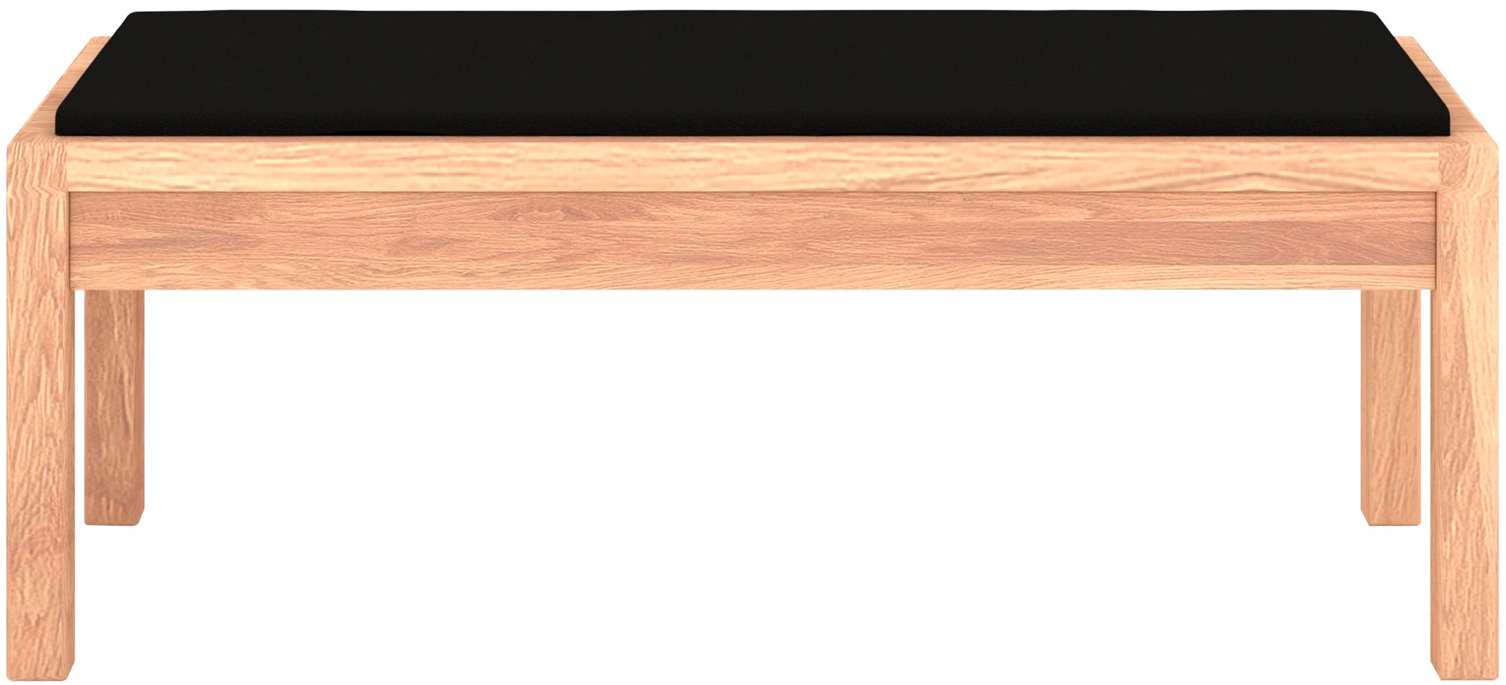 Musterring Bettbank »Sorrent, Sitzbank, Ankleidebank, massiv Eiche«, (Lieferung montiert, Sitzhöhe 46,3 cm), mit Sitzauflage in Kunstleder anthrazit, Breite 120cm